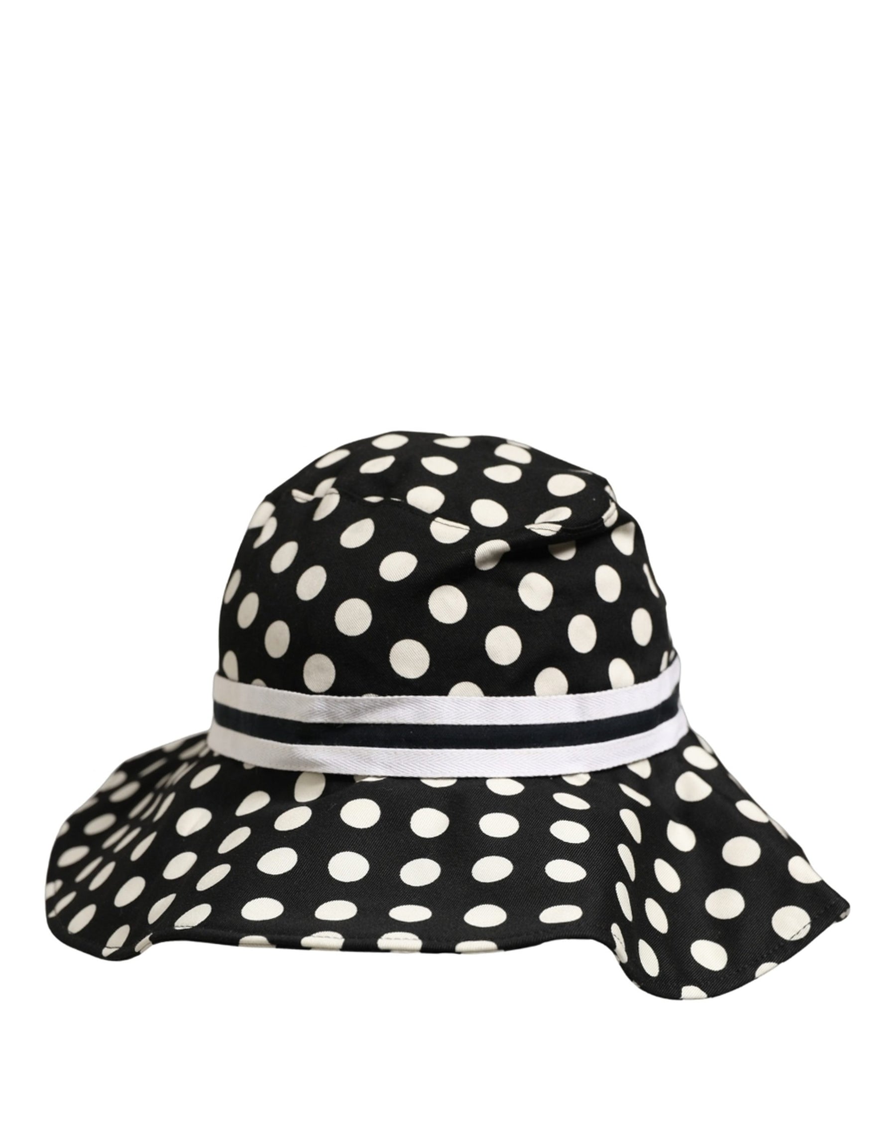 Dolce & Gabbana Black White Polka Dot Cotton Bucket Capello Hat | Regal Royce