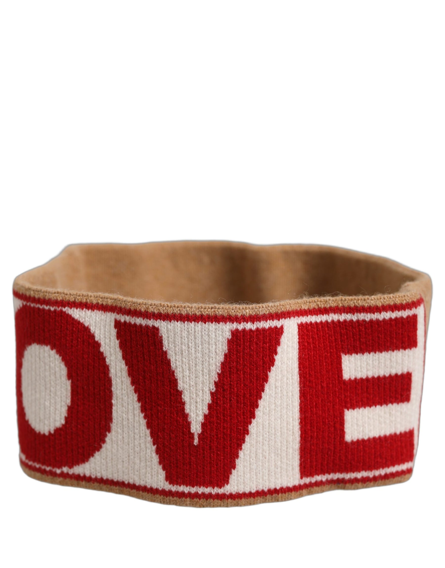 Dolce & Gabbana Beige Cashmere Knitted Embroidered Head Band One Size Hat | Regal Royce