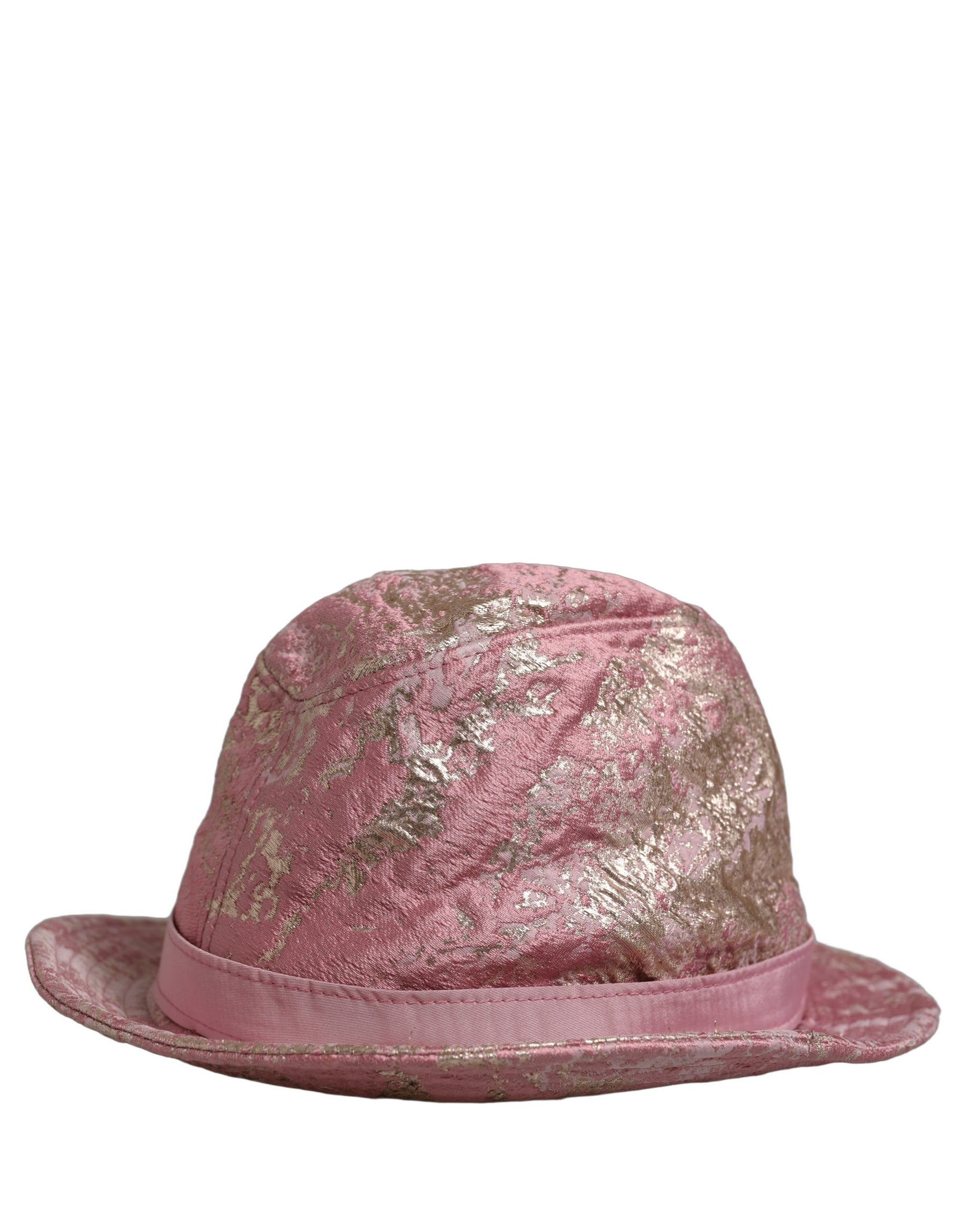 Dolce & Gabbana Pink Metallic Jacquard Pattern Bucket Capello Hat | Regal Royce