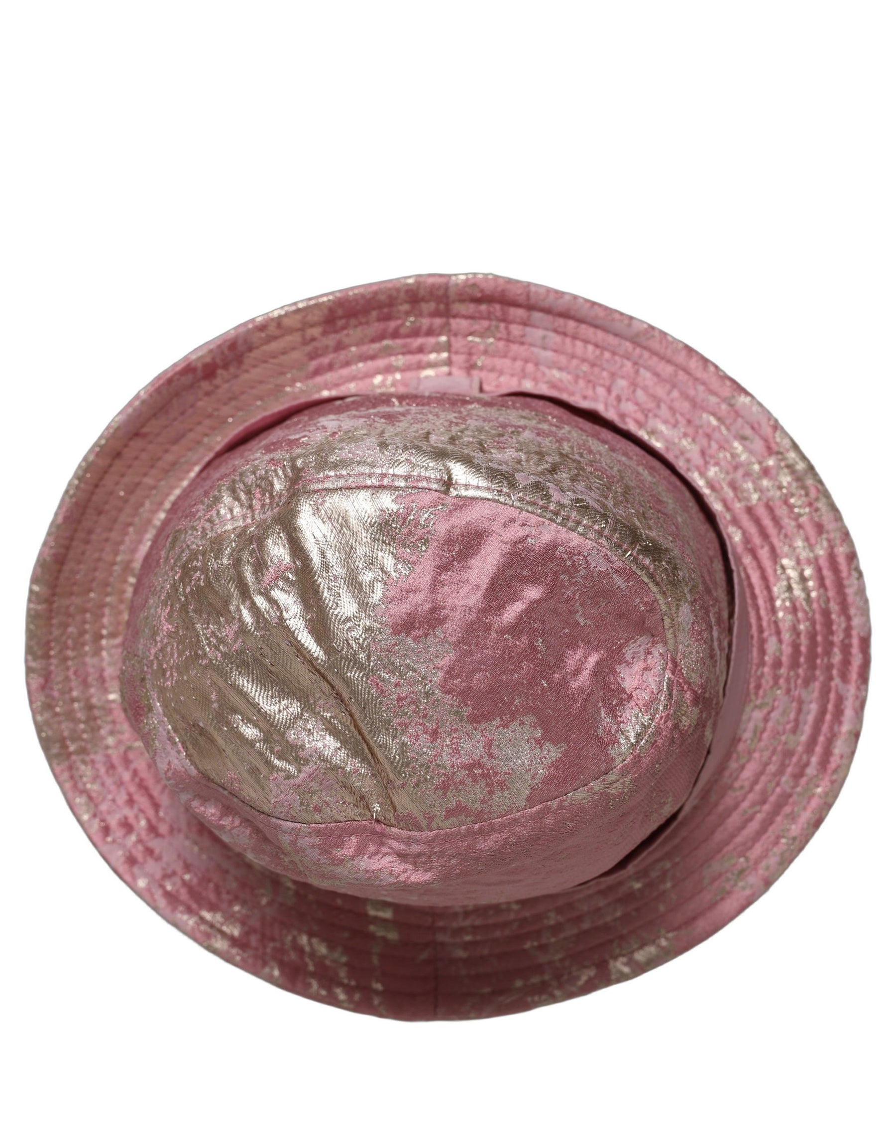 Dolce & Gabbana Pink Metallic Jacquard Pattern Bucket Capello Hat | Regal Royce