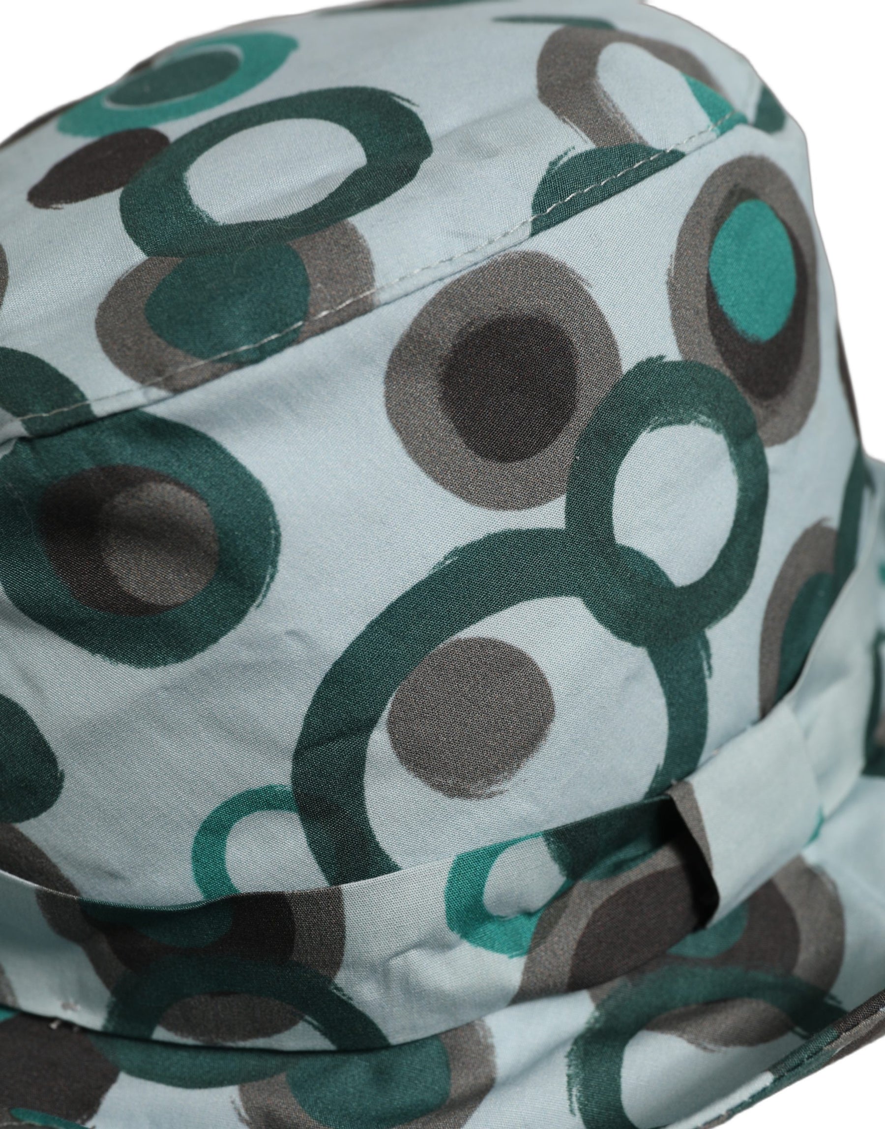 Dolce & Gabbana Teal Cotton Big Polka Dot Pattern Bucket Hat | Regal Royce