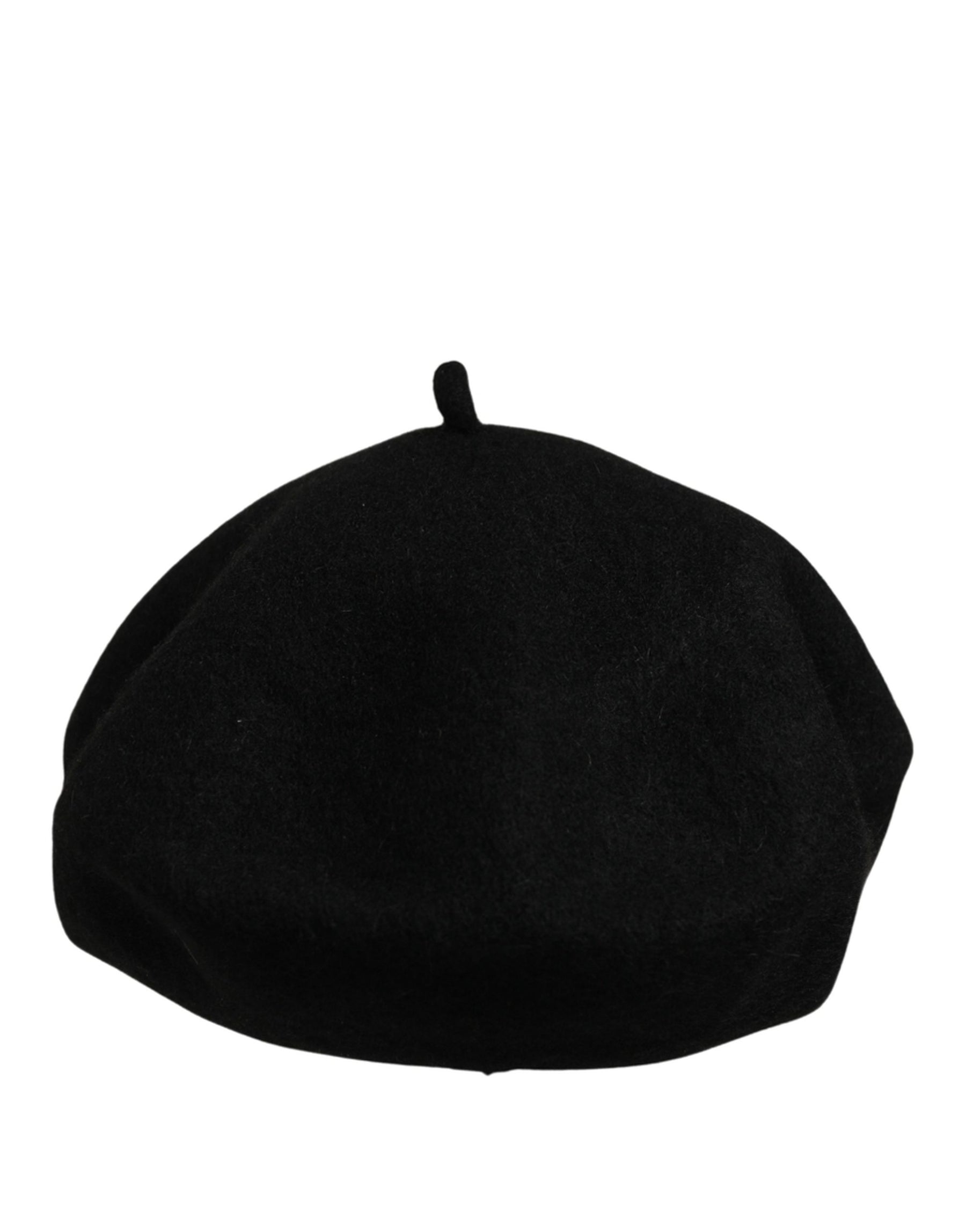 Dolce & Gabbana Black Wool French Style Beret Capello Hat | Regal Royce