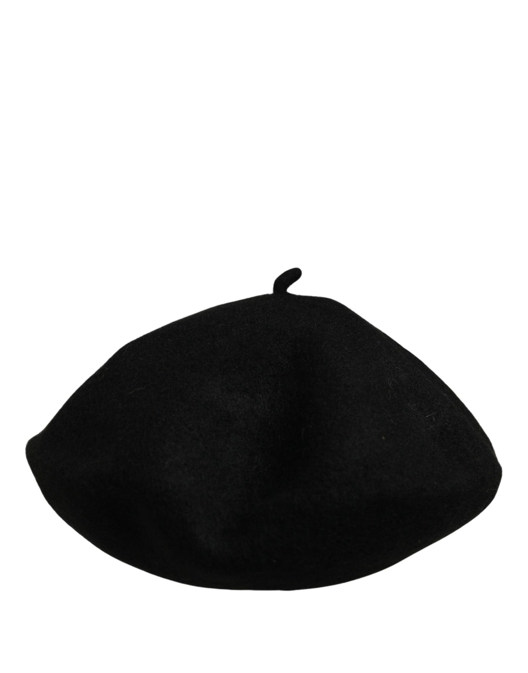 Dolce & Gabbana Black Wool French Style Beret Capello Hat | Regal Royce