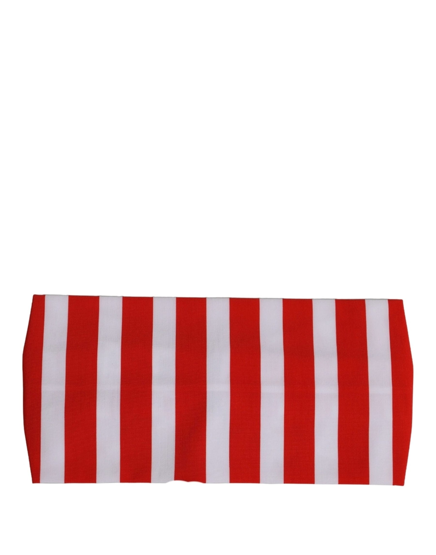 Dolce & Gabbana Red White Stripes Nylon Head Wrap One Size Headband | Regal Royce