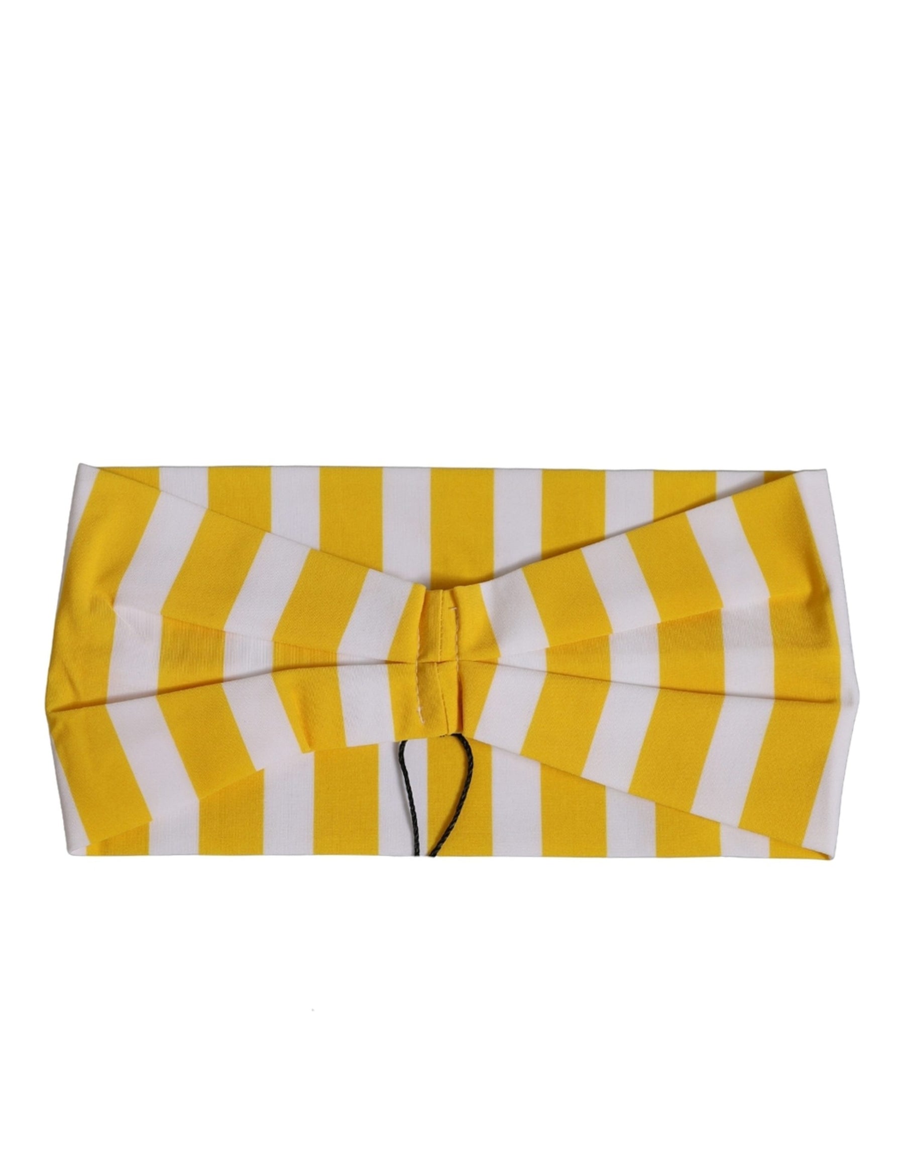 Dolce & Gabbana Yellow White Stripes Nylon Head Wrap One Size Headband | Regal Royce