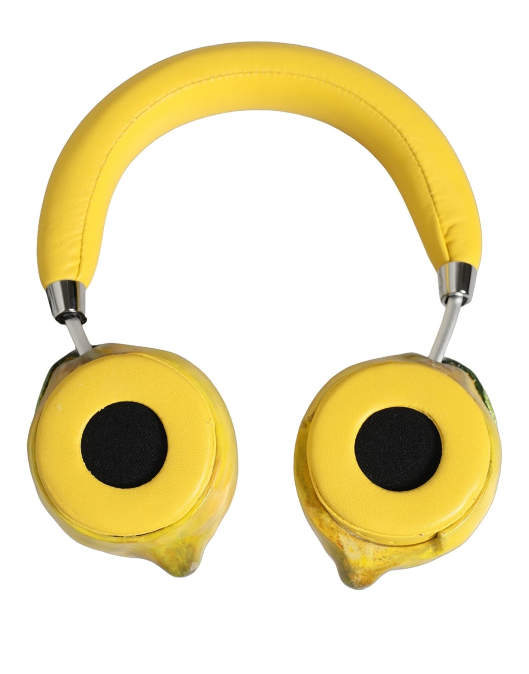 Dolce & Gabbana Yellow Vibrant Lemon Leather Headset Headphones | Regal Royce