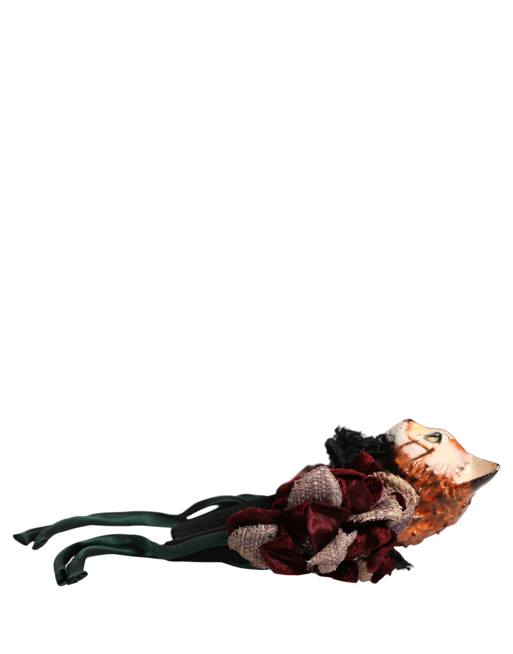 Dolce & Gabbana Multicolor Velvet Bengal Cat Silk Headwear Headband | Regal Royce