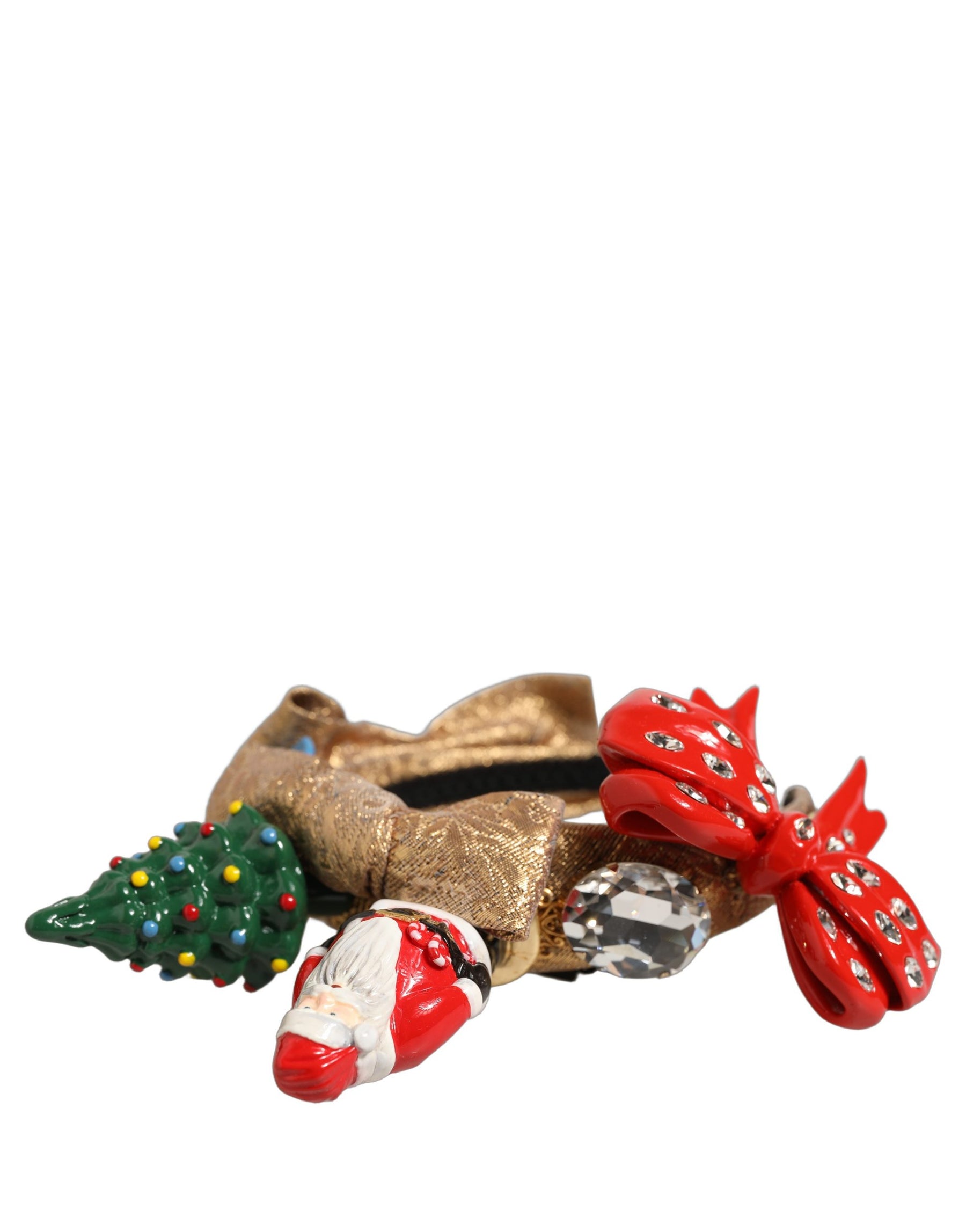 Dolce & Gabbana Multicolor Glittery Christmas Themed Headwear Headband | Regal Royce