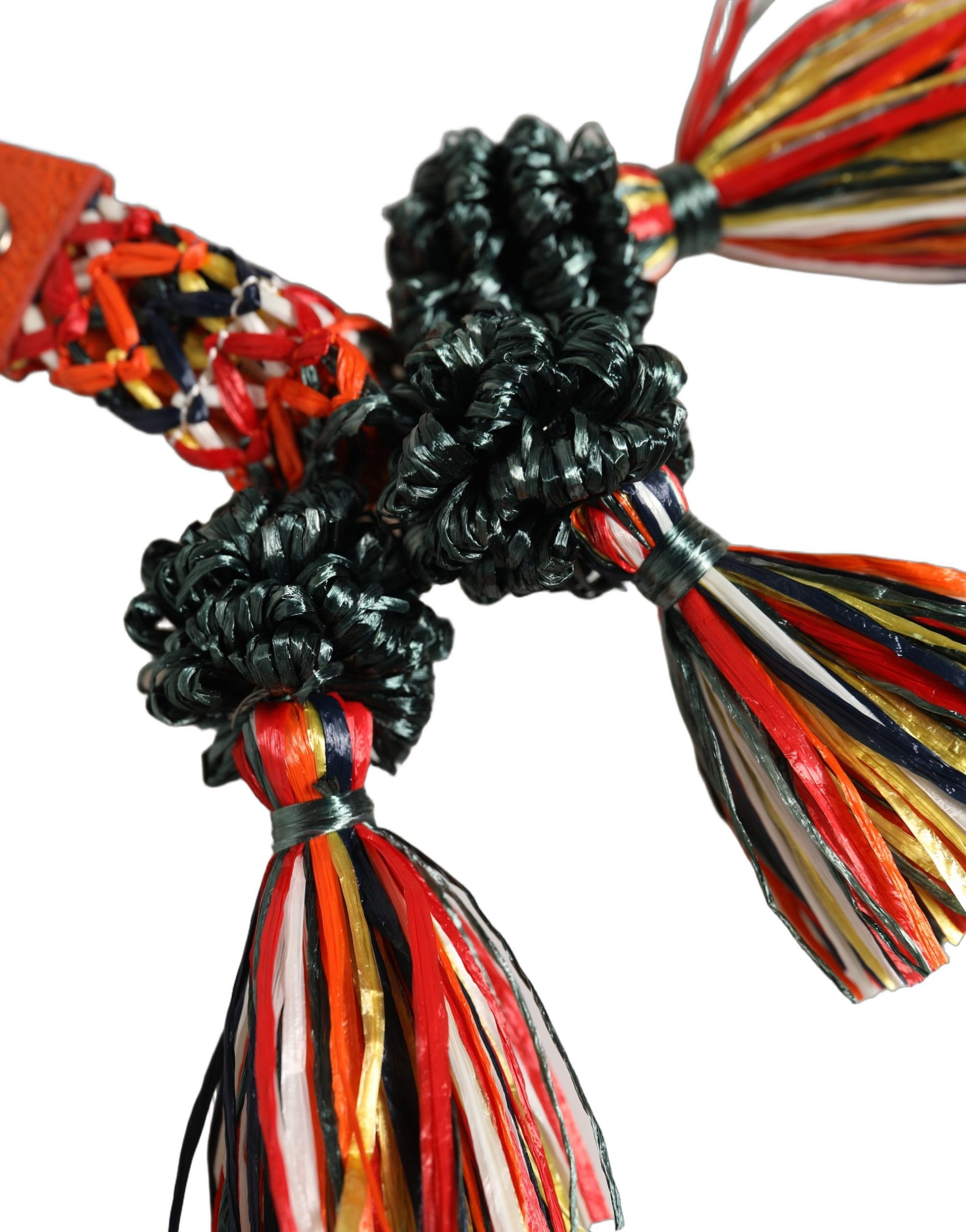 Dolce & Gabbana Raffia Leather Clasp Finder Chain Keyring Multicolor | Regal Royce