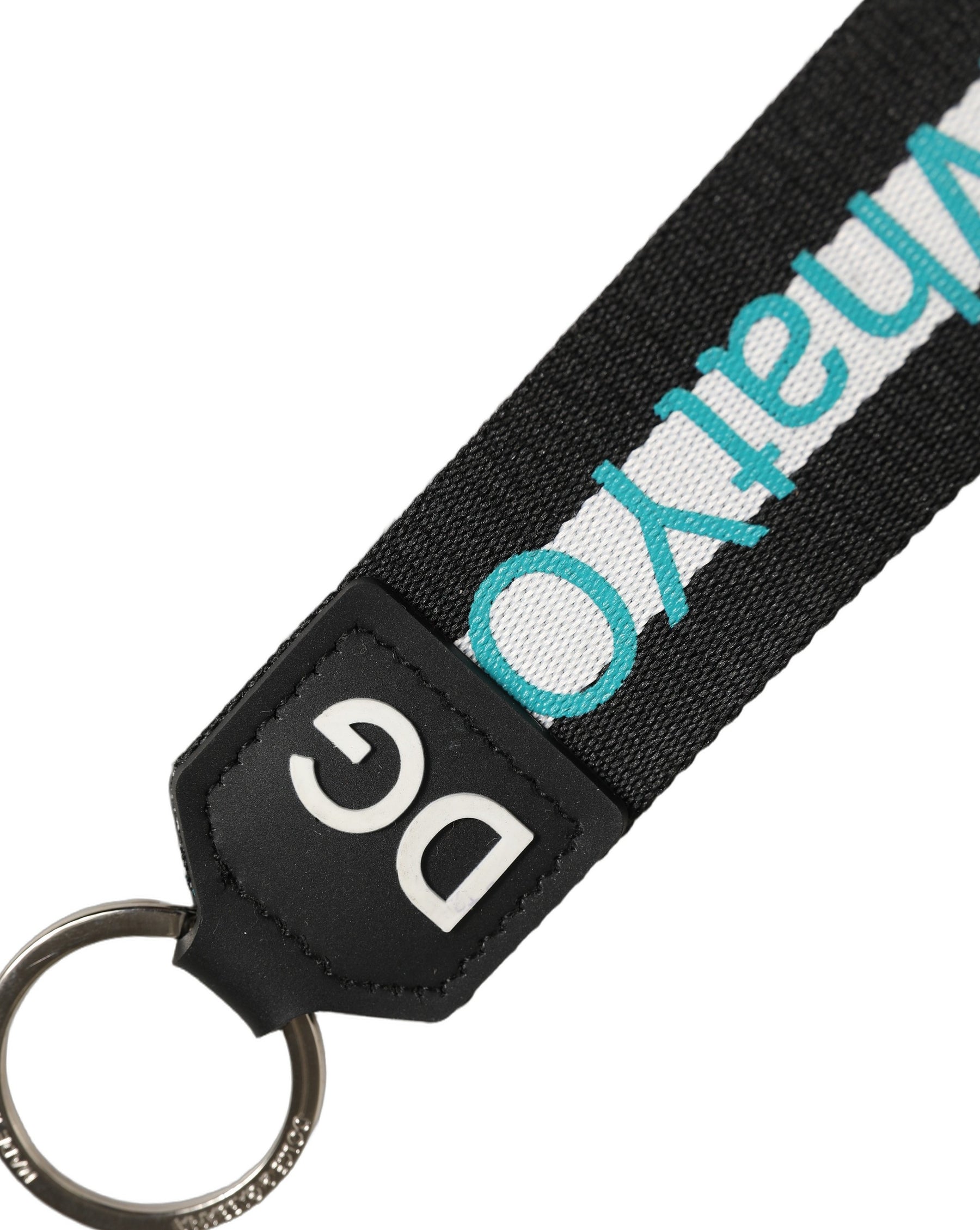 Dolce & Gabbana Multicolor Logo Polyester Brass Holder Keychain Keyring | Regal Royce