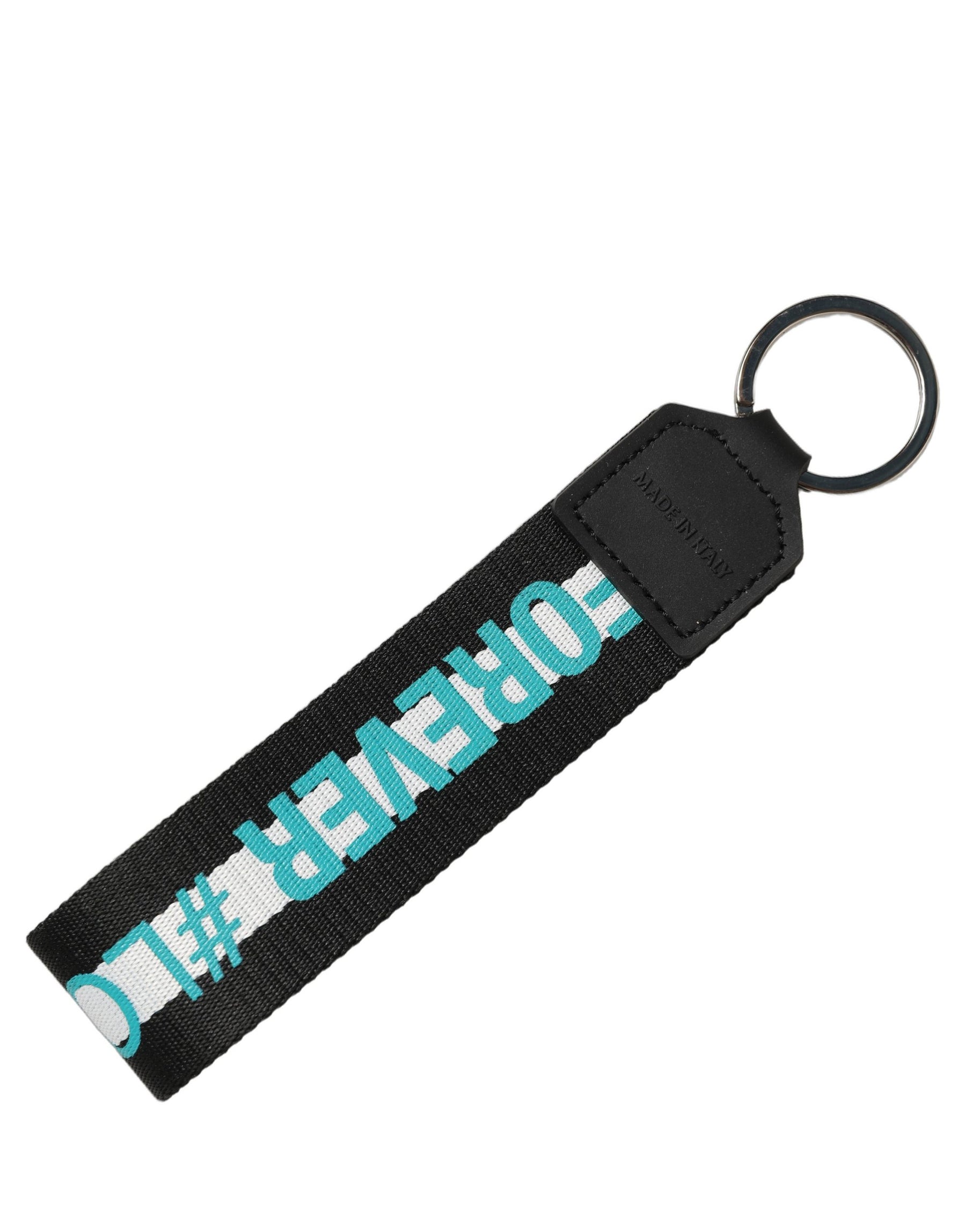 Dolce & Gabbana Multicolor Logo Polyester Brass Holder Keychain Keyring | Regal Royce