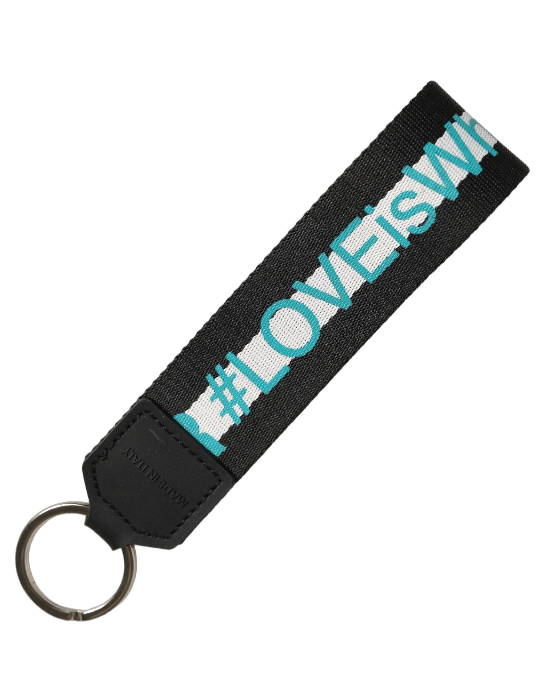 Dolce & Gabbana Multicolor Logo Polyester Brass Holder Keychain Keyring | Regal Royce