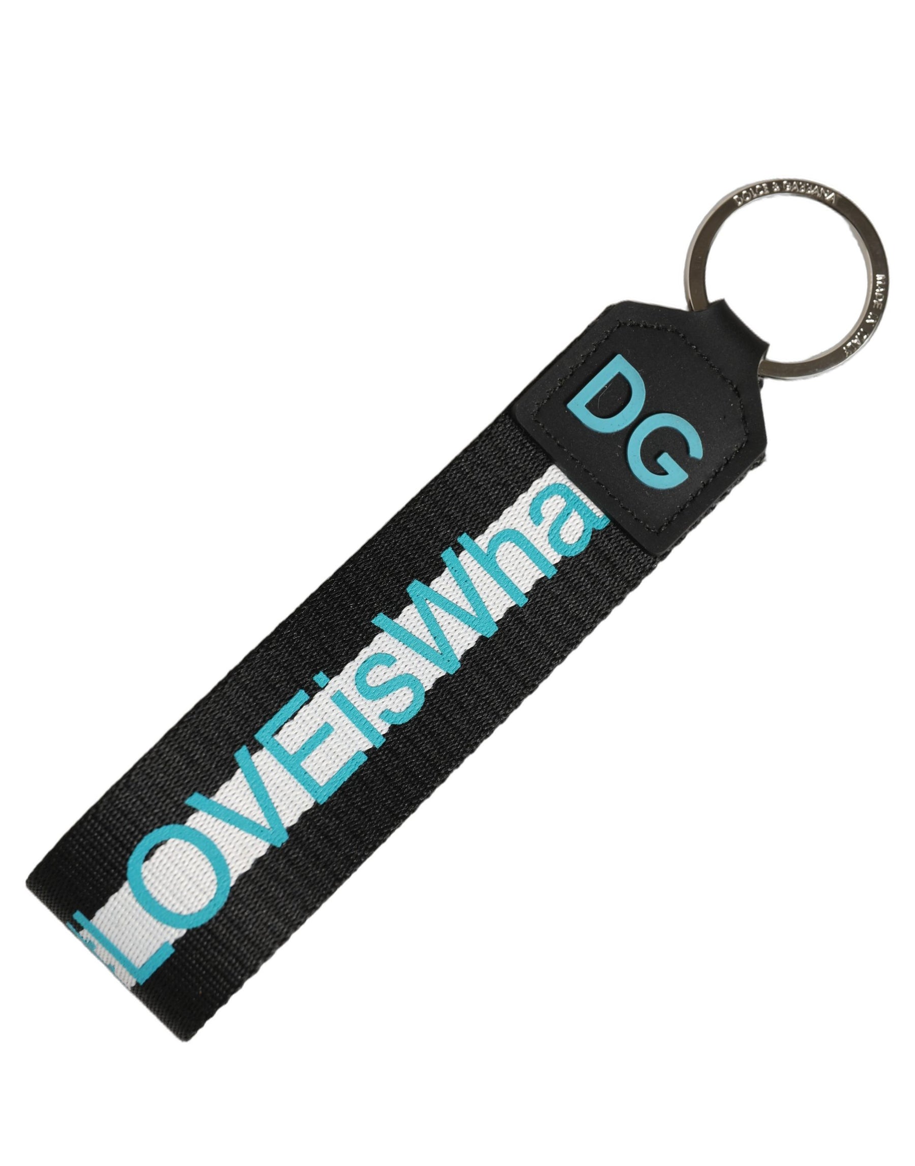 Dolce & Gabbana Multicolor Logo Polyester Brass Holder Keychain Keyring | Regal Royce