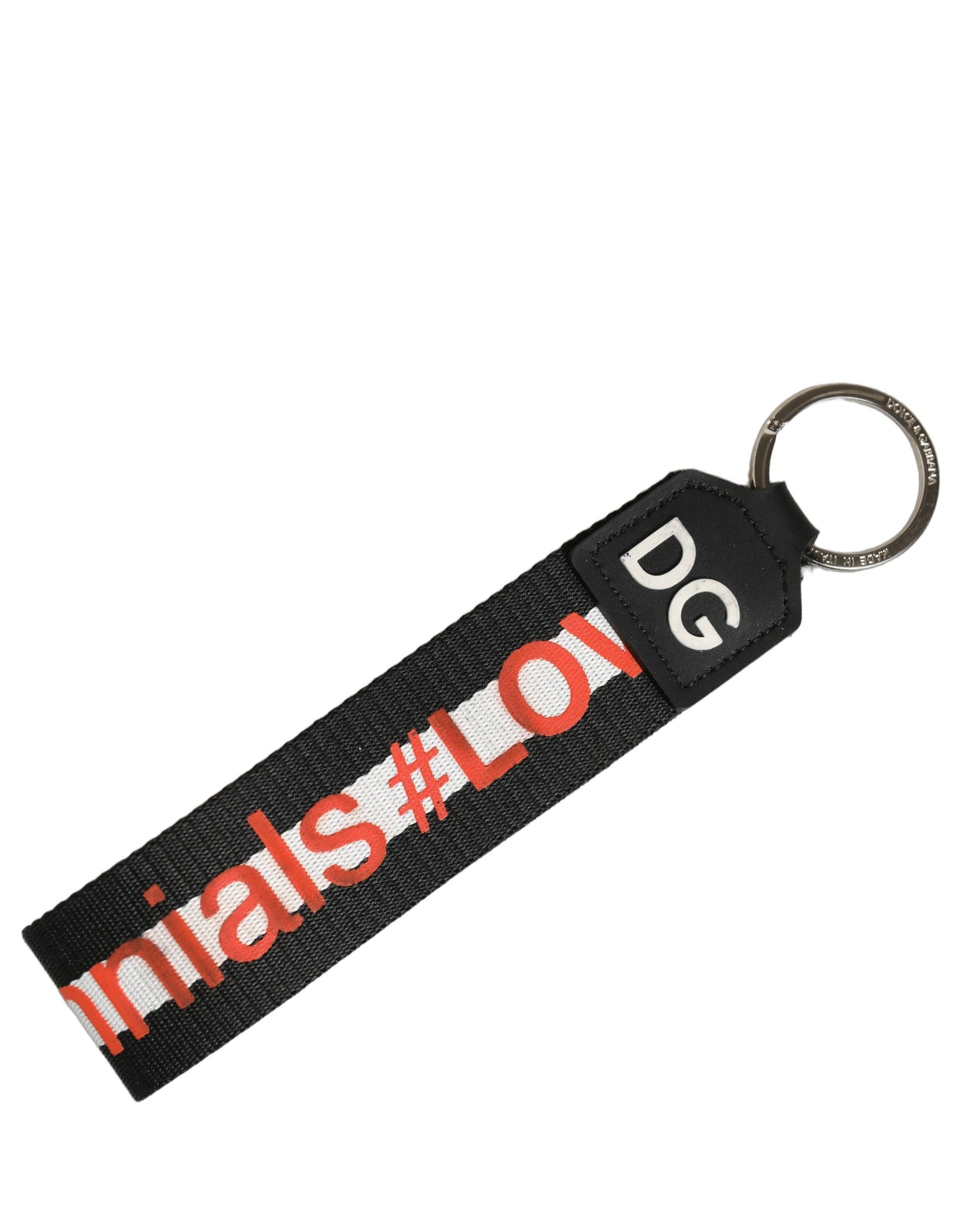 Dolce & Gabbana Multicolor Logo Polyester Brass Holder Keychain Keyring | Regal Royce