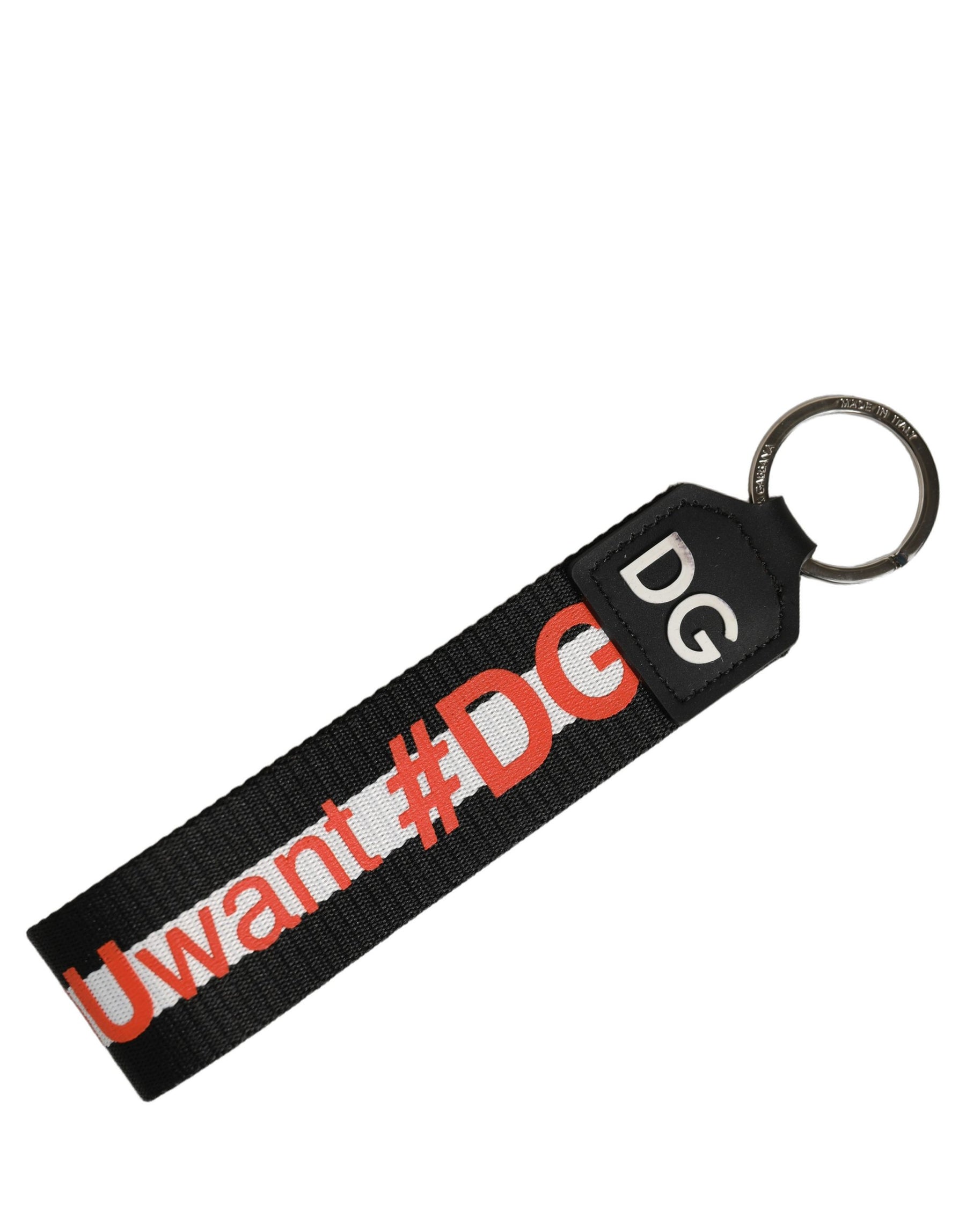 Dolce & Gabbana Multicolor Logo Polyester Brass Holder Keychain Keyring | Regal Royce