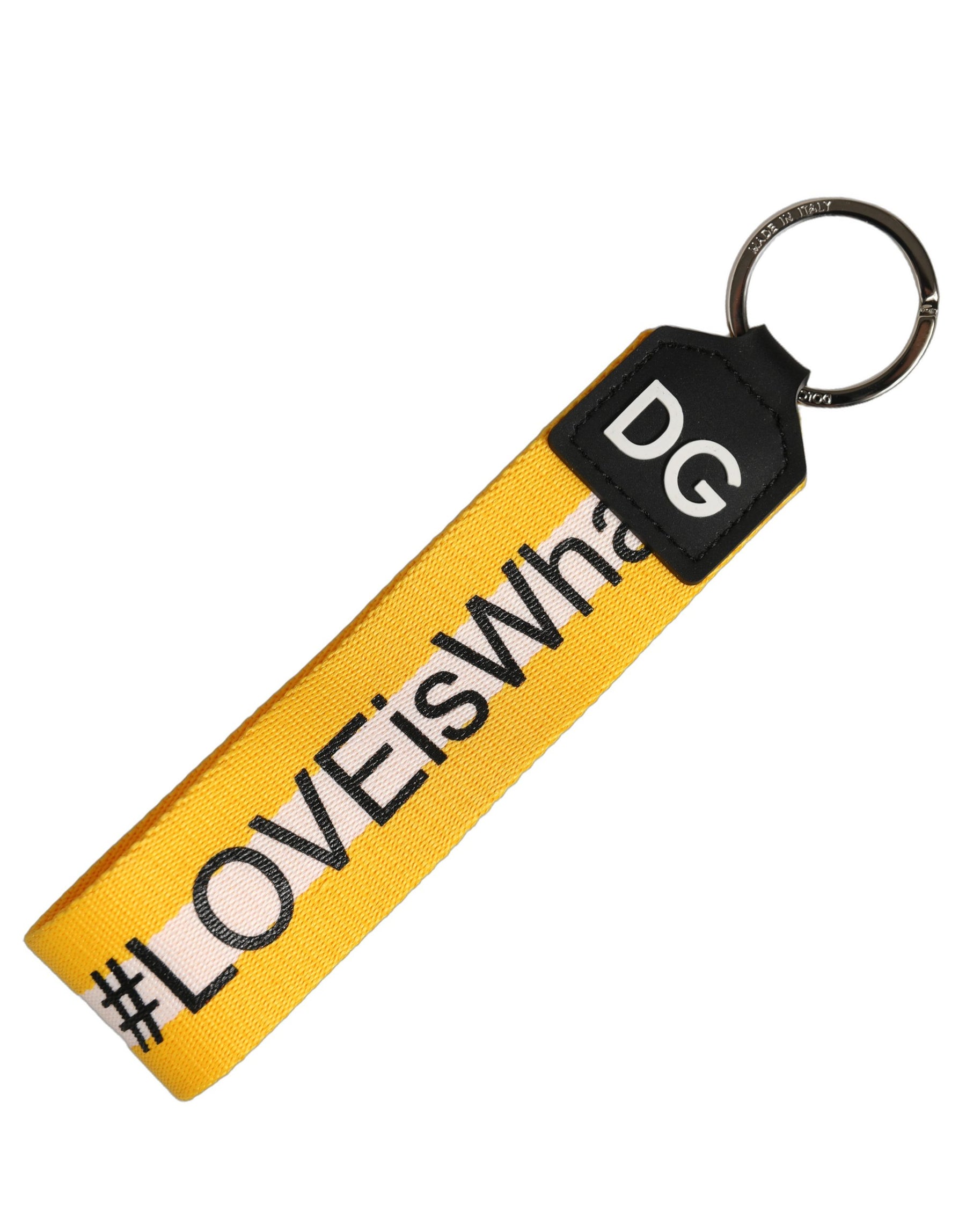 Dolce & Gabbana Multicolor Logo Polyester Brass Holder Keychain | Regal Royce