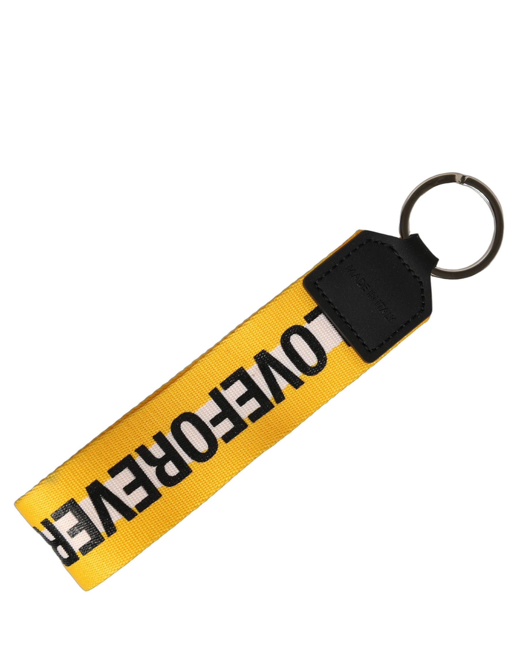 Dolce & Gabbana Multicolor Logo Polyester Brass Holder Keychain | Regal Royce