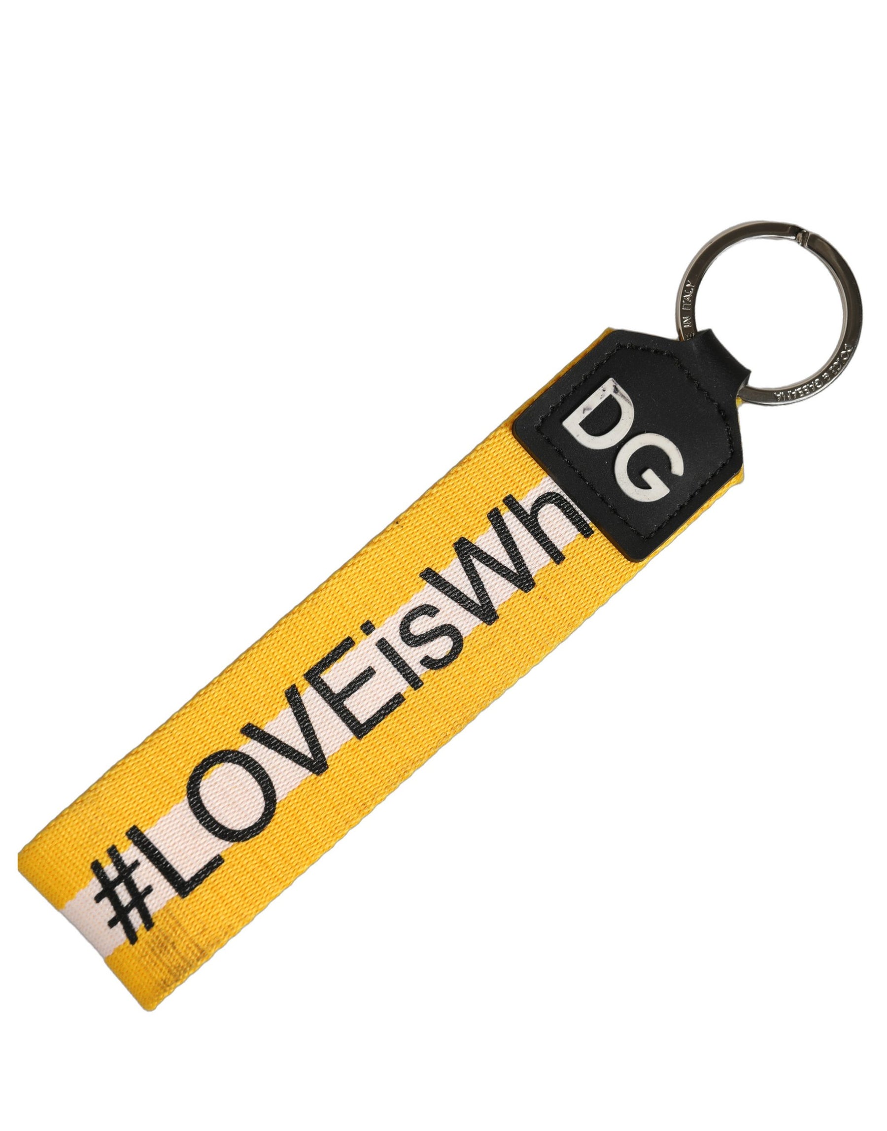 Dolce & Gabbana Multicolor Logo Polyester Brass Holder Keychain Keyring | Regal Royce
