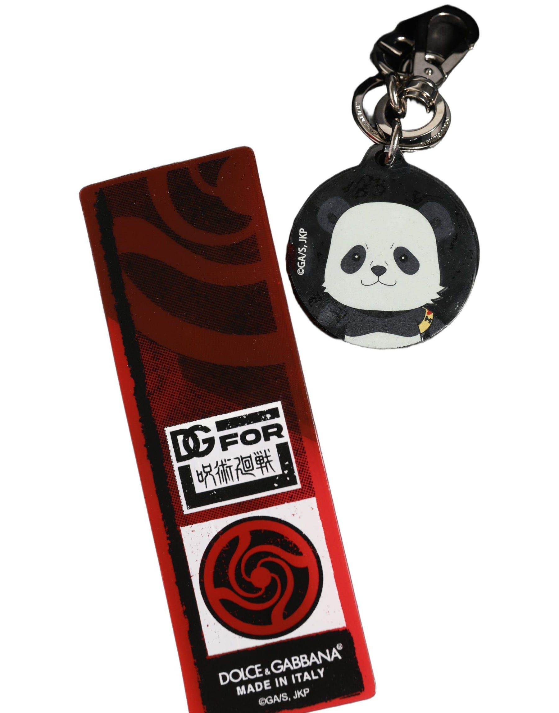 Dolce & Gabbana Black Kaisen Panda Chibi Charm Metal Keychain Keyring | Regal Royce
