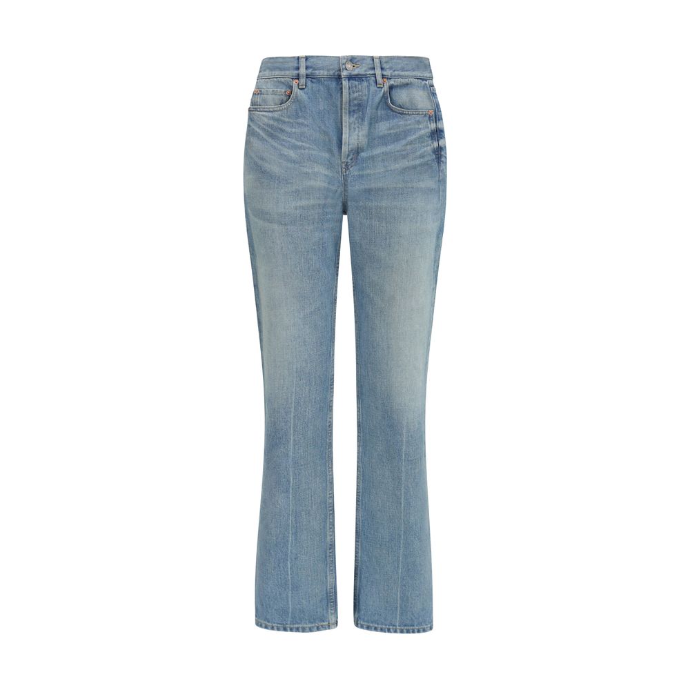Saint Laurent Blue Cotton Straight-Leg Jeans | Regal Royce