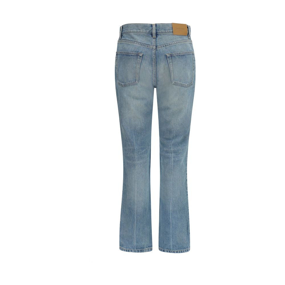 Saint Laurent Blue Cotton Straight-Leg Jeans | Regal Royce