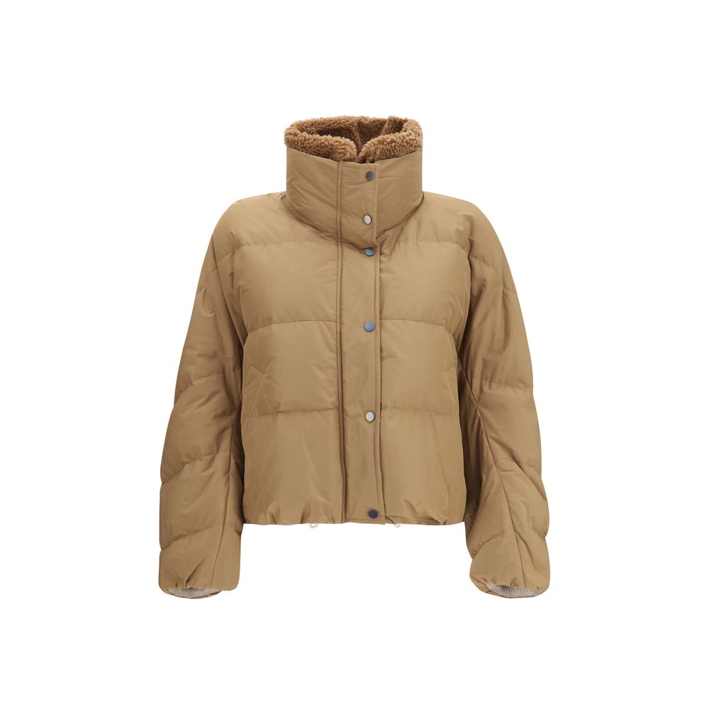 Brunello Cucinelli Beige Goose Down Full-Length Jacket | Regal Royce