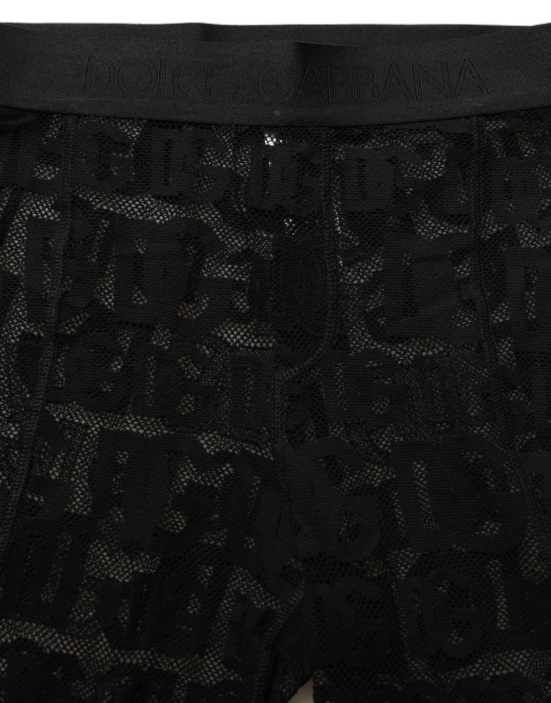 Dolce & Gabbana Black All Over Logo Print Sheer Pantyhose Underwear | Regal Royce