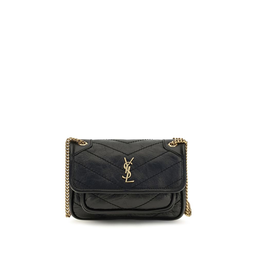 Saint Laurent Black Calf Leather Bos Taurus Shoulder Bag | Regal Royce