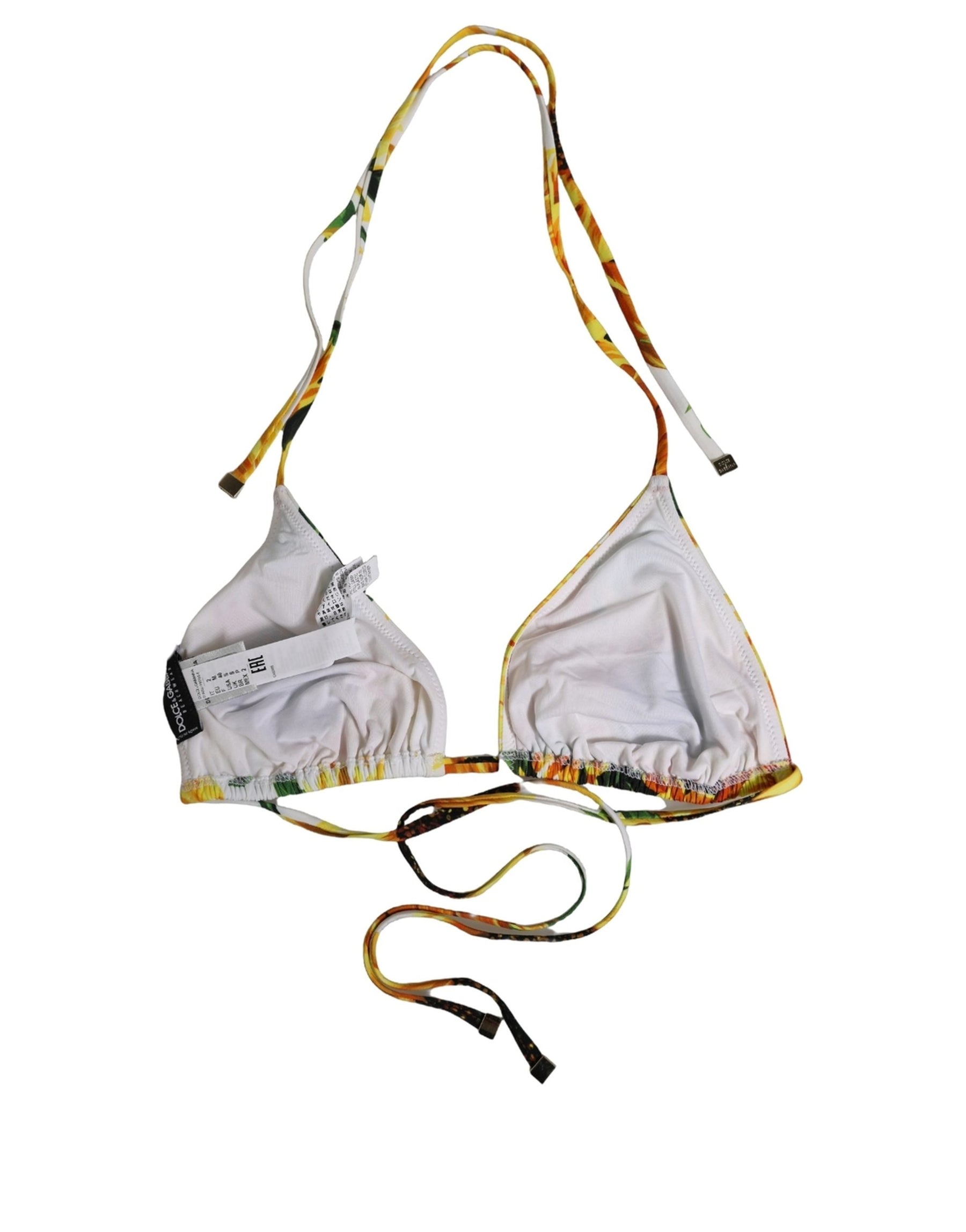 Dolce & Gabbana Multicolor Floral Halter Beachwear Bikini Top | Regal Royce