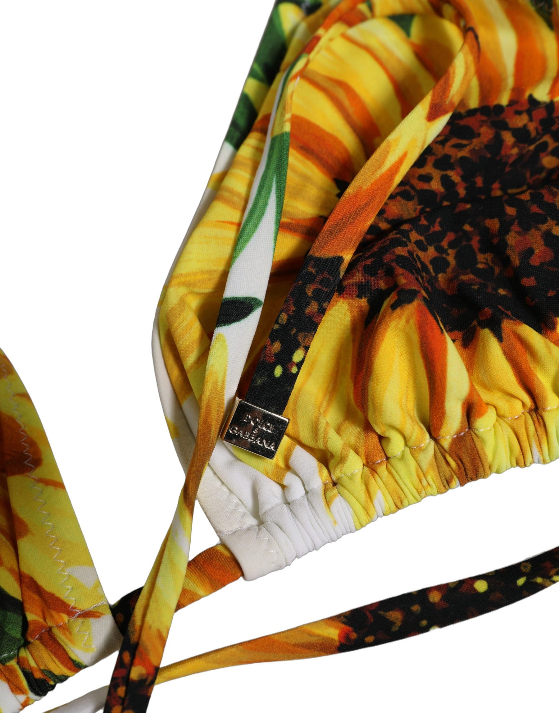 Dolce & Gabbana Multicolor Floral Halter Beachwear Bikini Top | Regal Royce