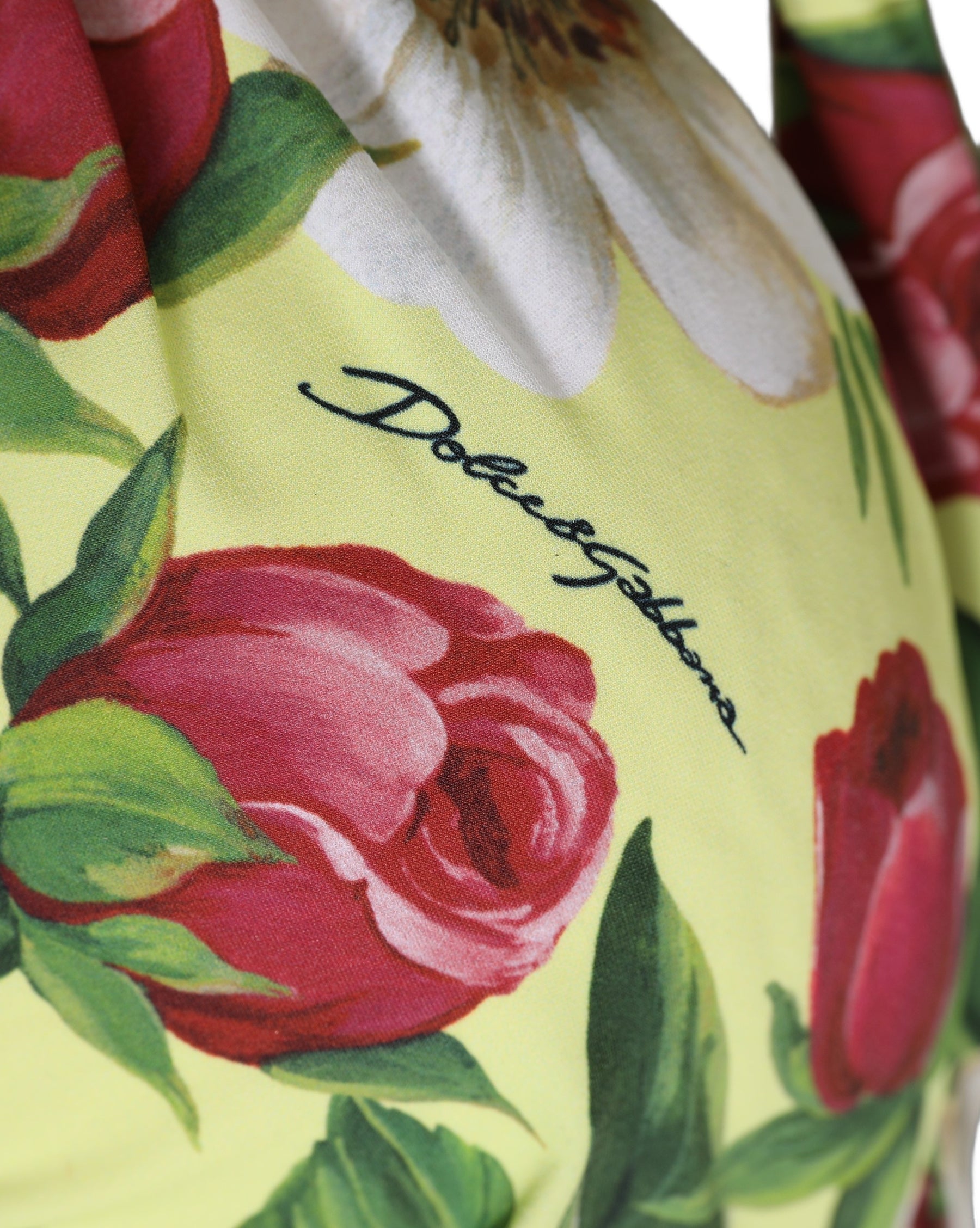 Dolce & Gabbana Yellow Floral Halter Nylon Beachwear Bikini Top | Regal Royce