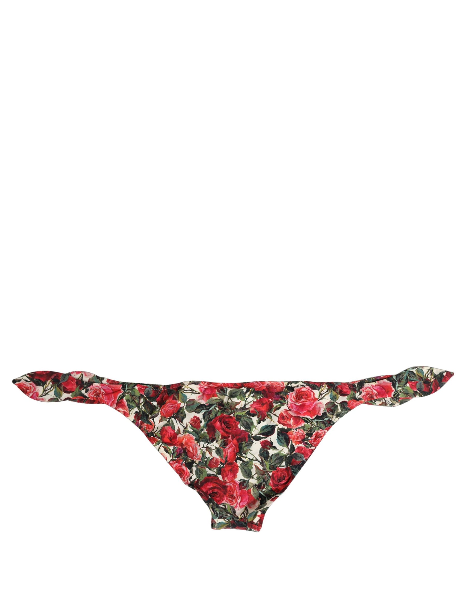 Dolce & Gabbana Multicolor Floral Print Beachwear Bikini Bottom | Regal Royce