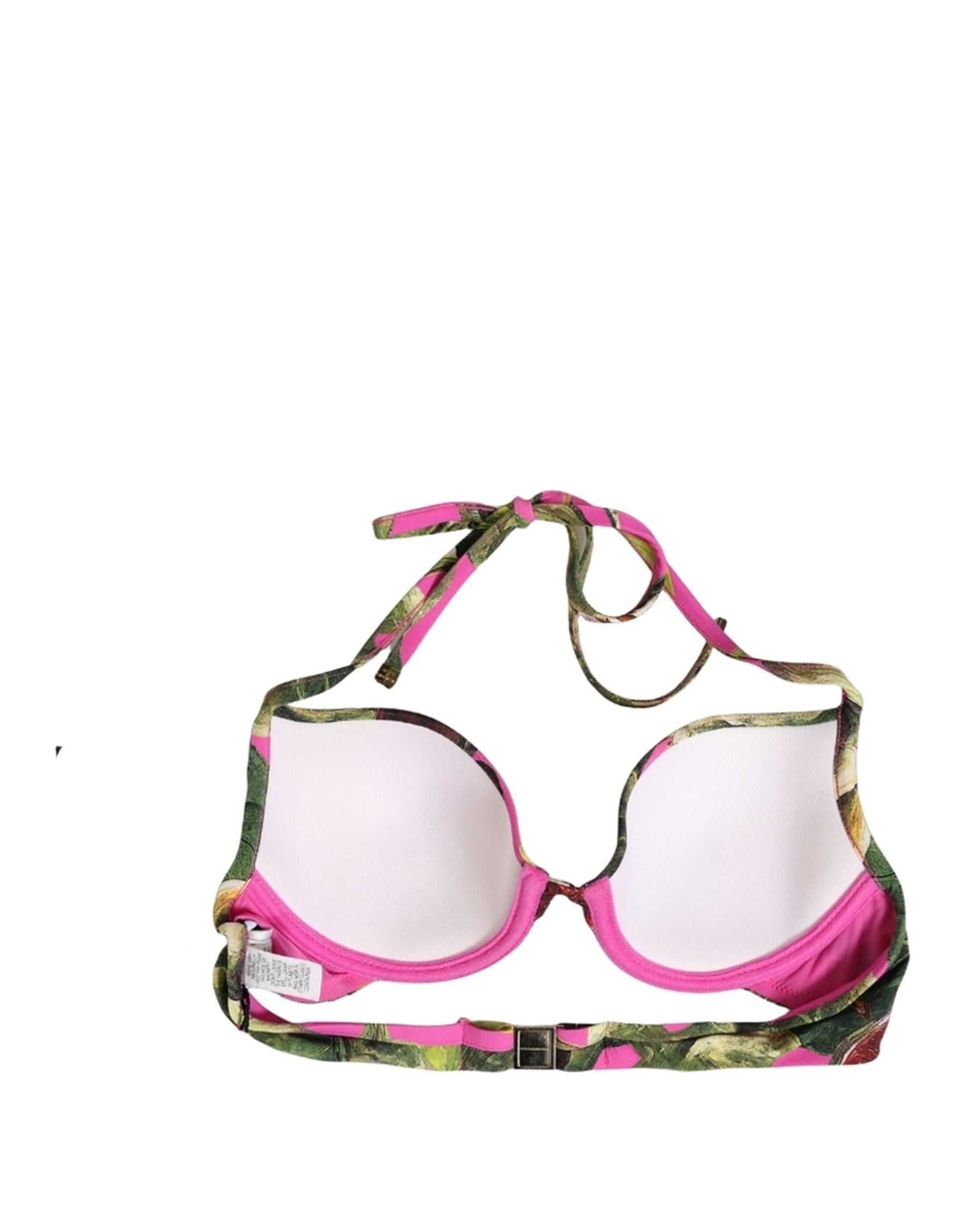 Dolce & Gabbana Fuchsia Pink Fig Print Beachwear Bikini Top | Regal Royce
