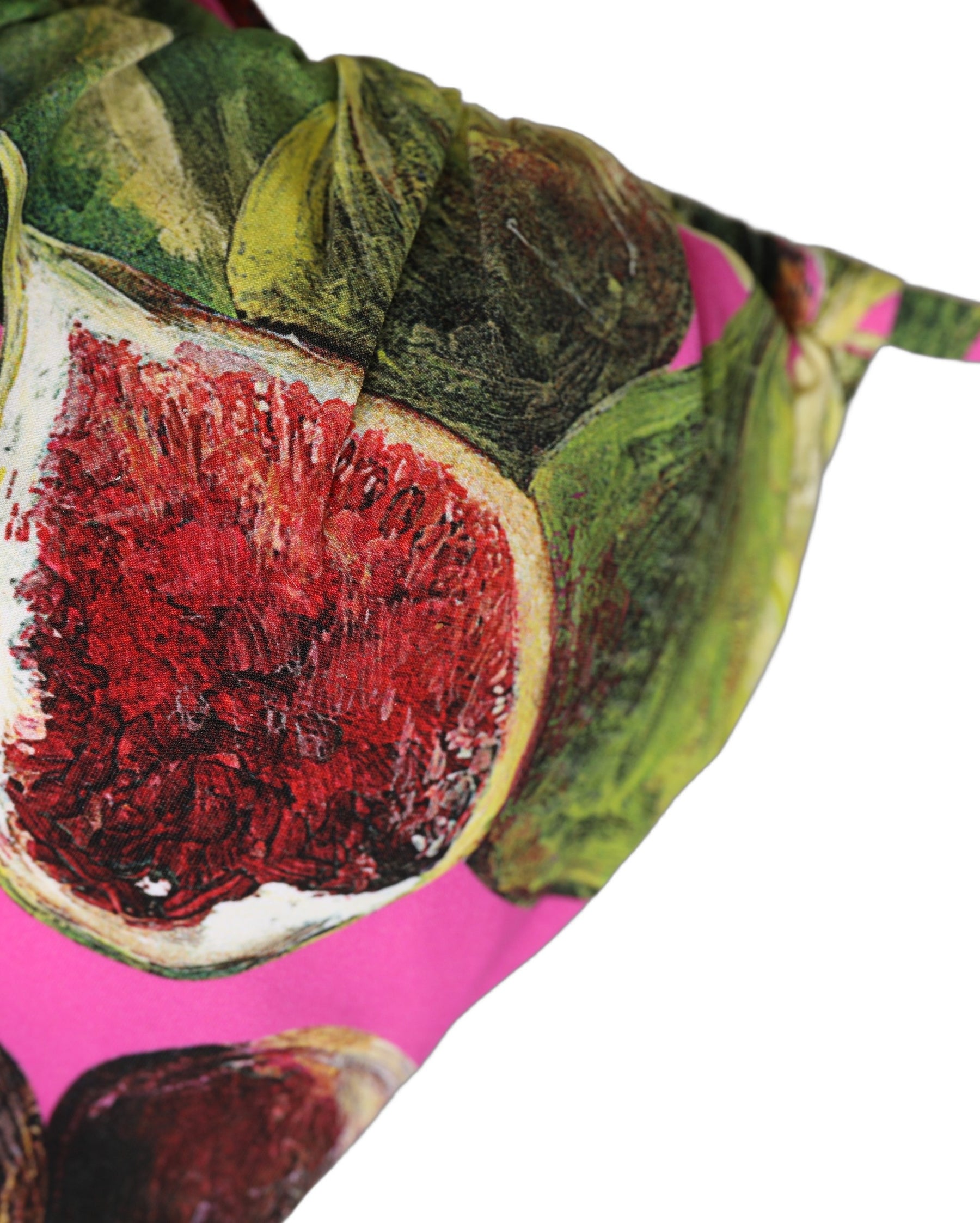 Dolce & Gabbana Fuchsia Pink Fig Print Beachwear Bikini Top | Regal Royce