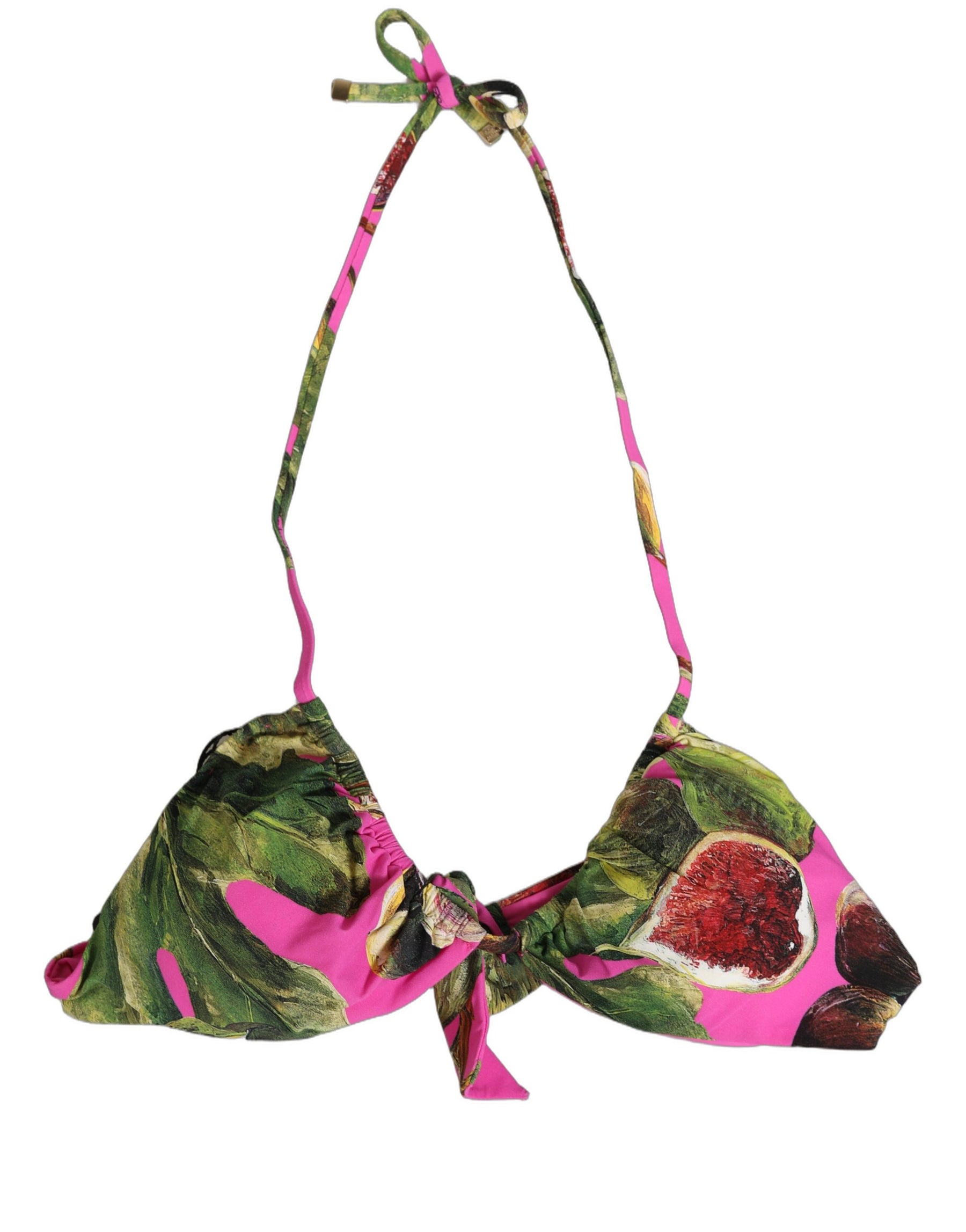 Dolce & Gabbana Fuchsia Pink Fig Print Beachwear Bikini Top | Regal Royce