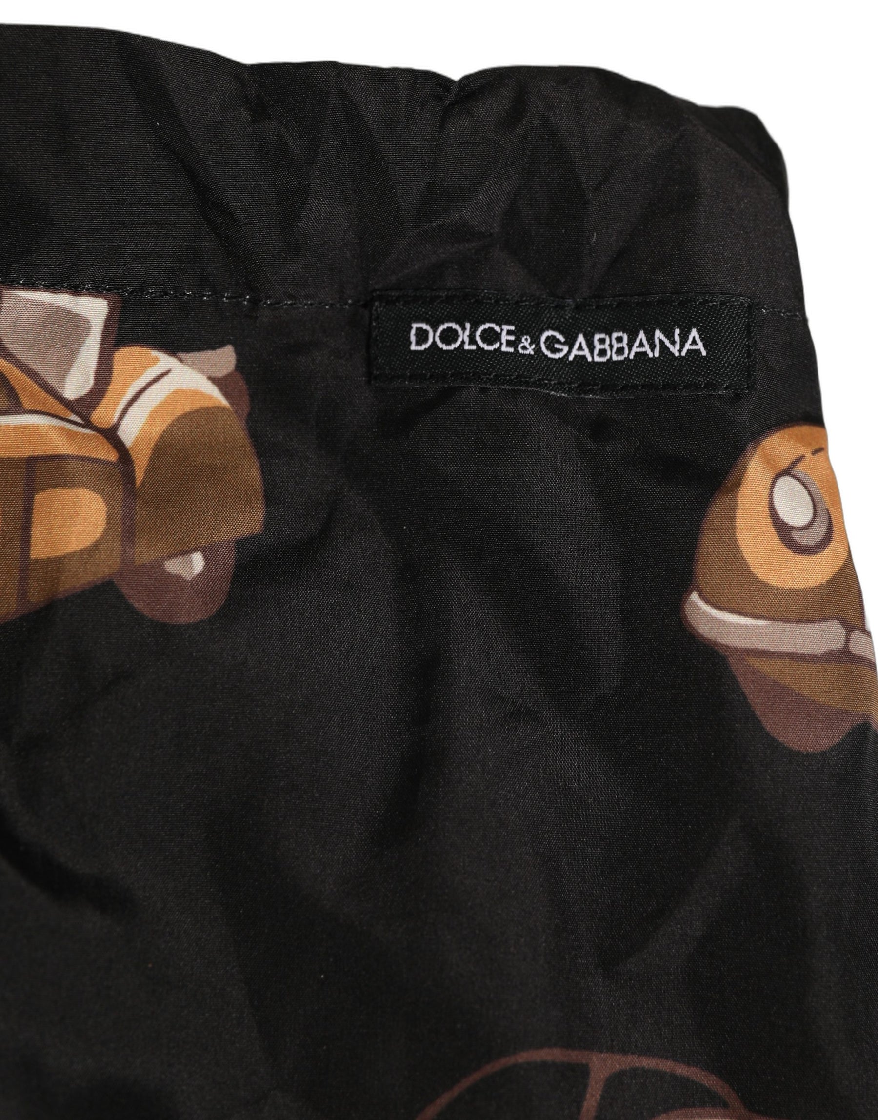 Dolce & Gabbana Black Car Print Swim Trunk Beachwear Swimwear | Regal Royce