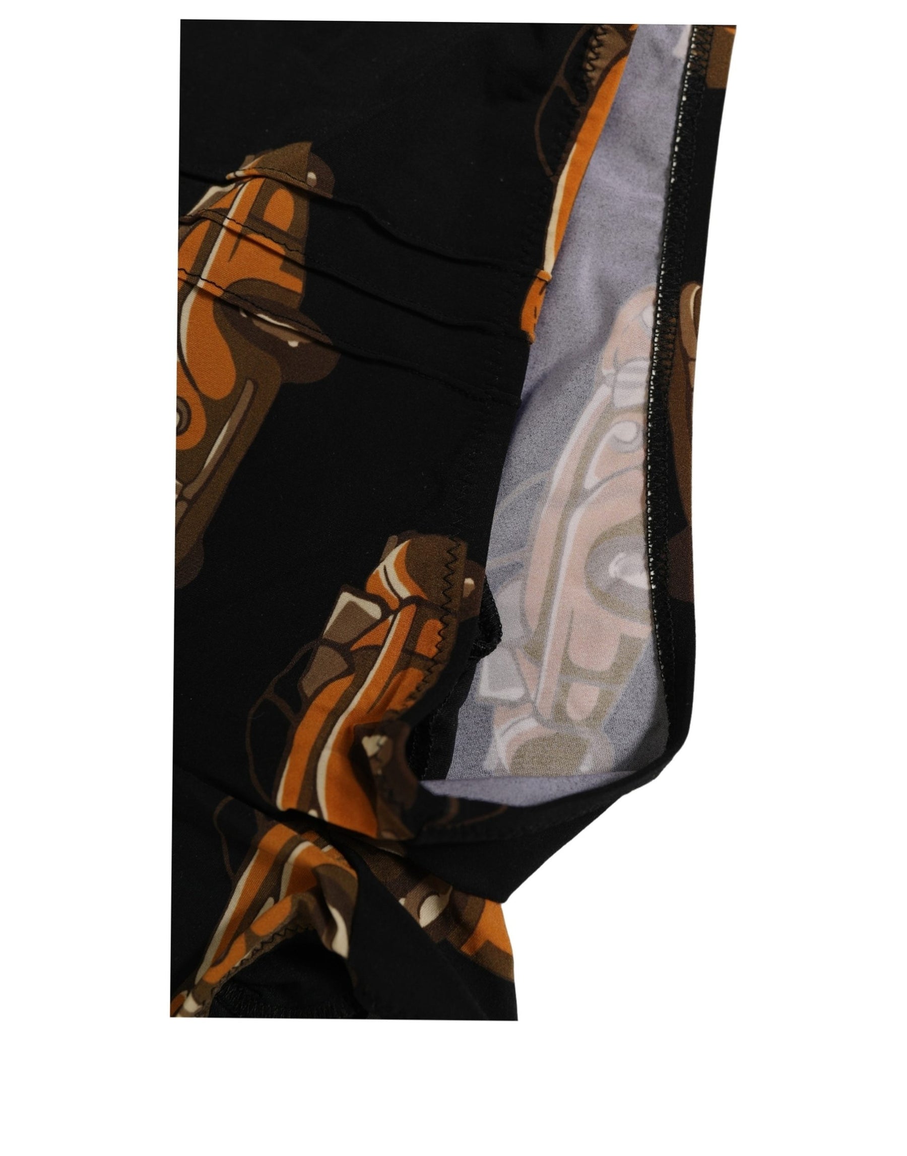 Dolce & Gabbana Black Car Print Swim Trunk Beachwear Swimwear | Regal Royce