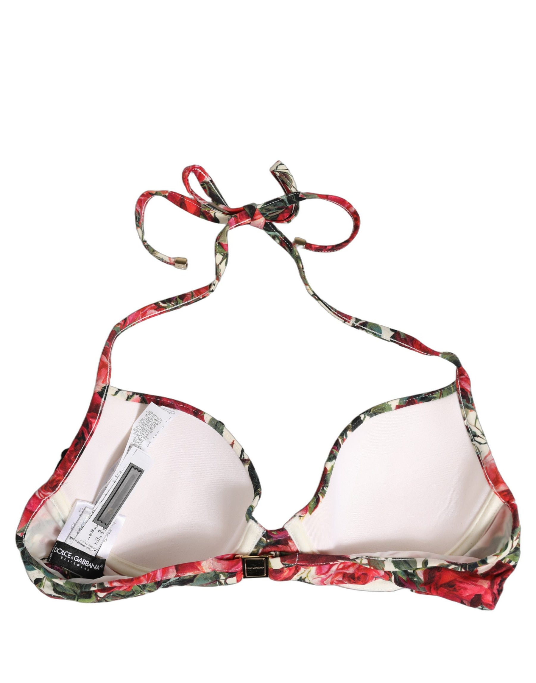 Dolce & Gabbana Multicolor Floral Print Beachwear Bikini Top | Regal Royce