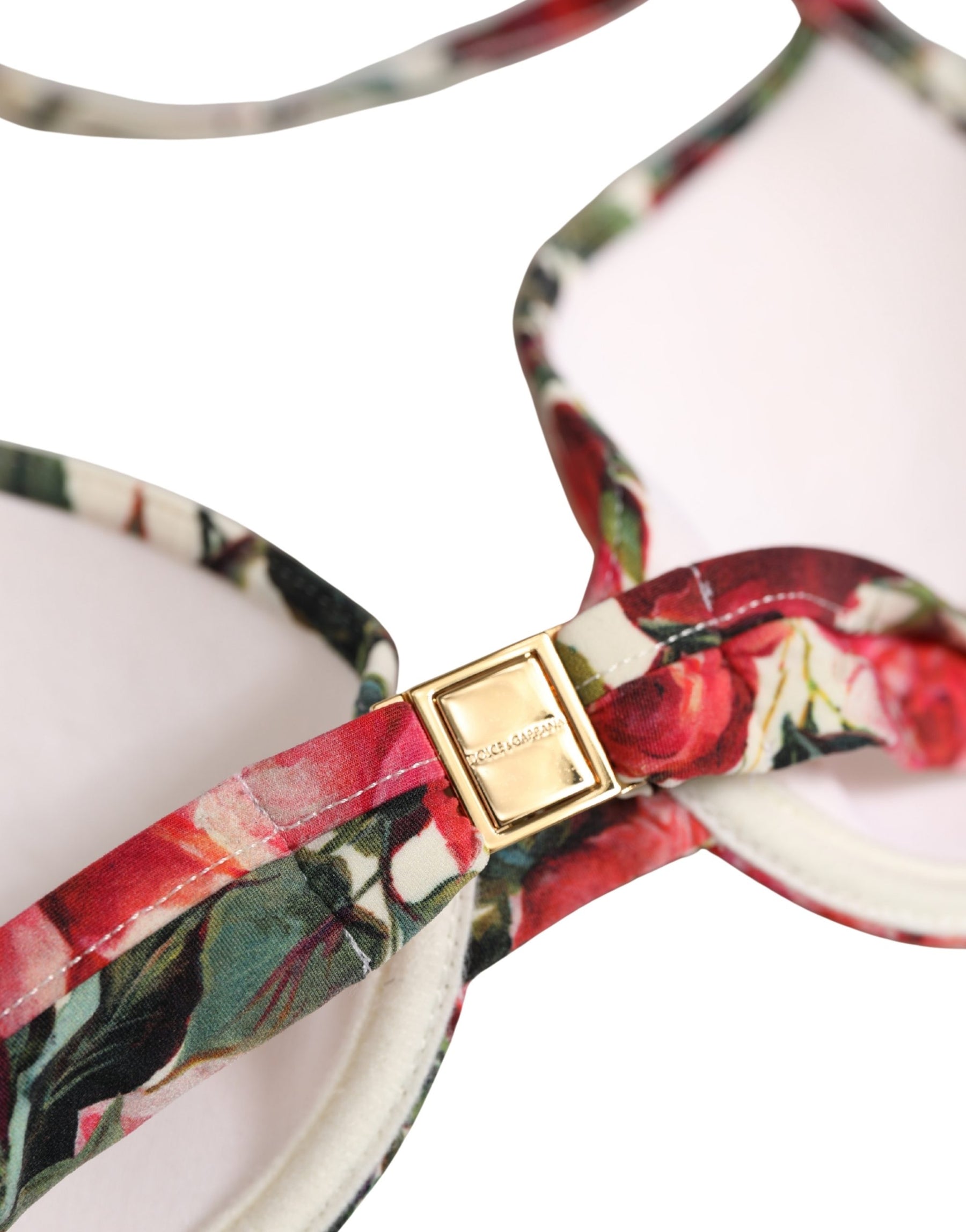 Dolce & Gabbana Multicolor Floral Print Beachwear Bikini Top | Regal Royce