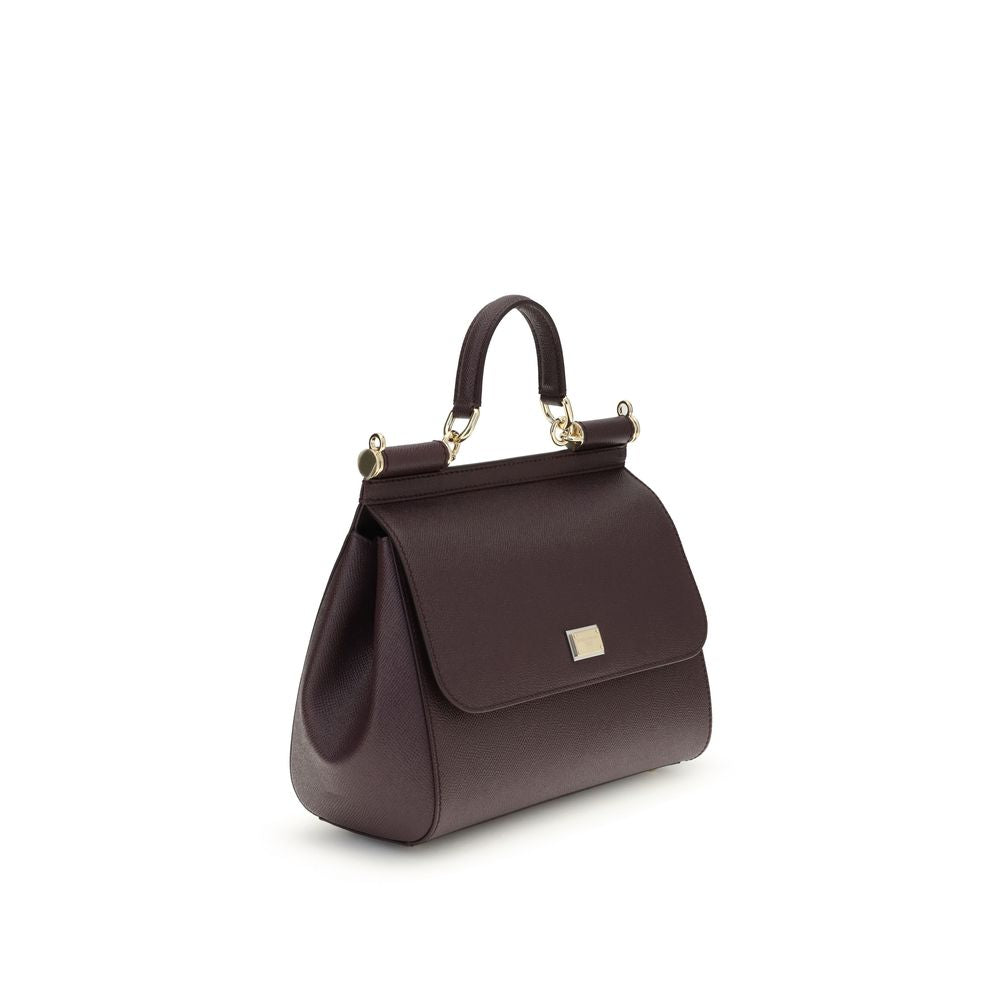 Dolce & Gabbana Bordeaux Calf Leather Bos Taurus Handbag | Regal Royce