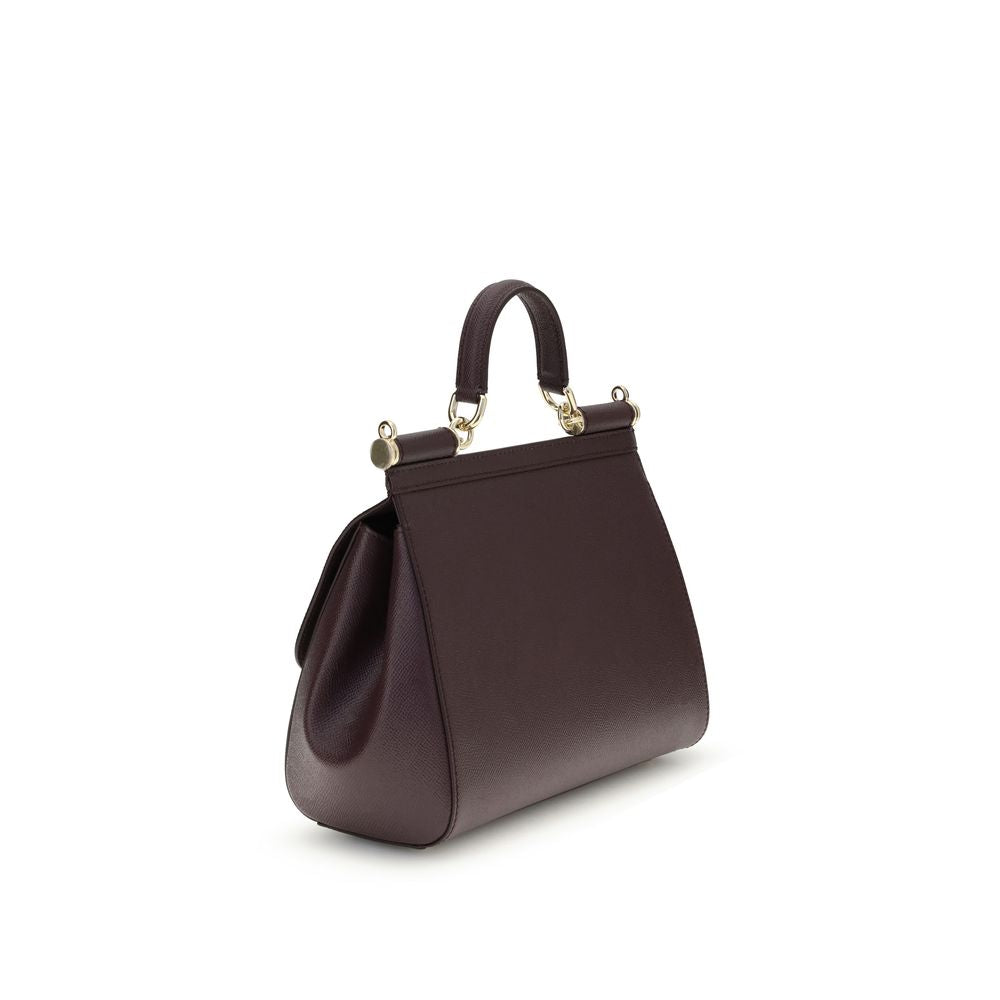 Dolce & Gabbana Bordeaux Calf Leather Bos Taurus Handbag | Regal Royce