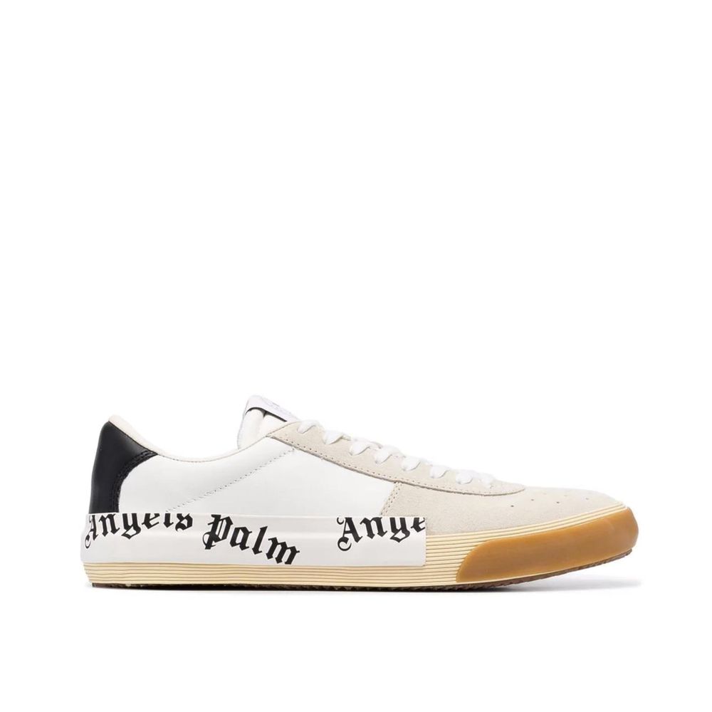 Palm Angels Beige Calfskin Low Top Sneakers | Regal Royce