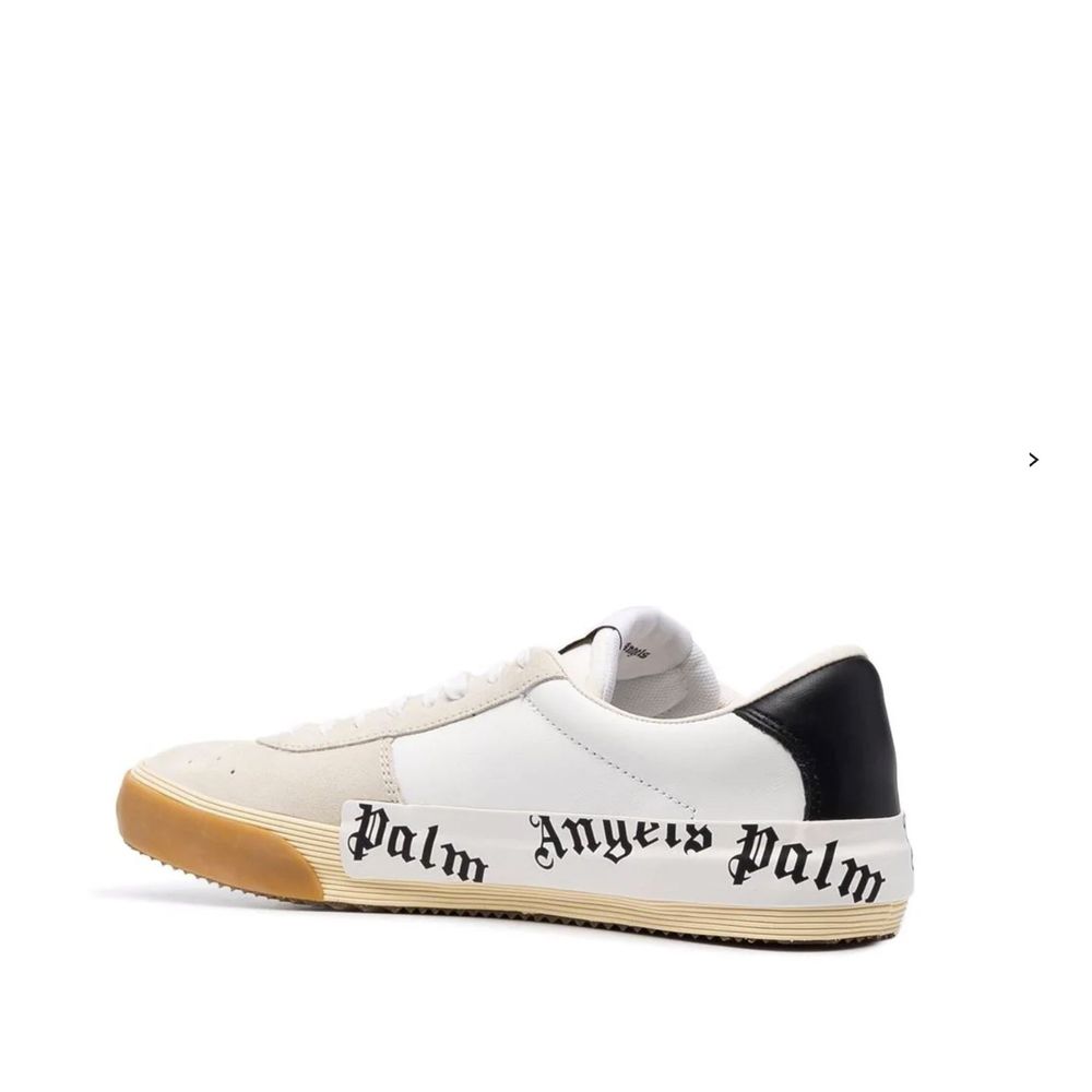Palm Angels Beige Calfskin Low Top Sneakers | Regal Royce