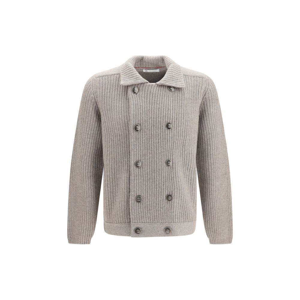 Brunello Cucinelli Gray Cashmere Cardigan | Regal Royce