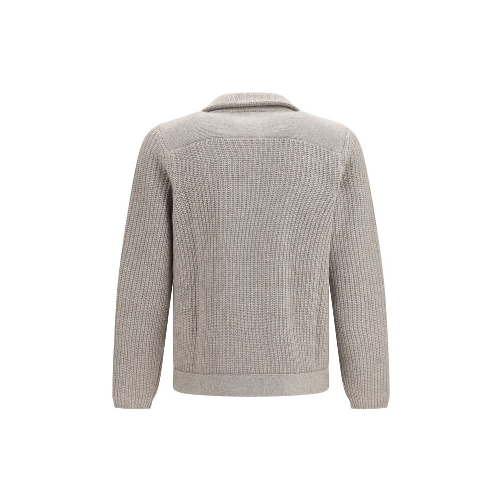 Brunello Cucinelli Gray Cashmere Cardigan | Regal Royce