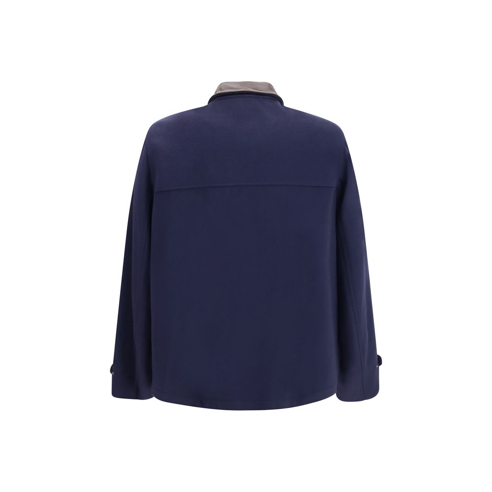 Brunello Cucinelli Blue Wool Oves Aries Full-Length Jacket | Regal Royce