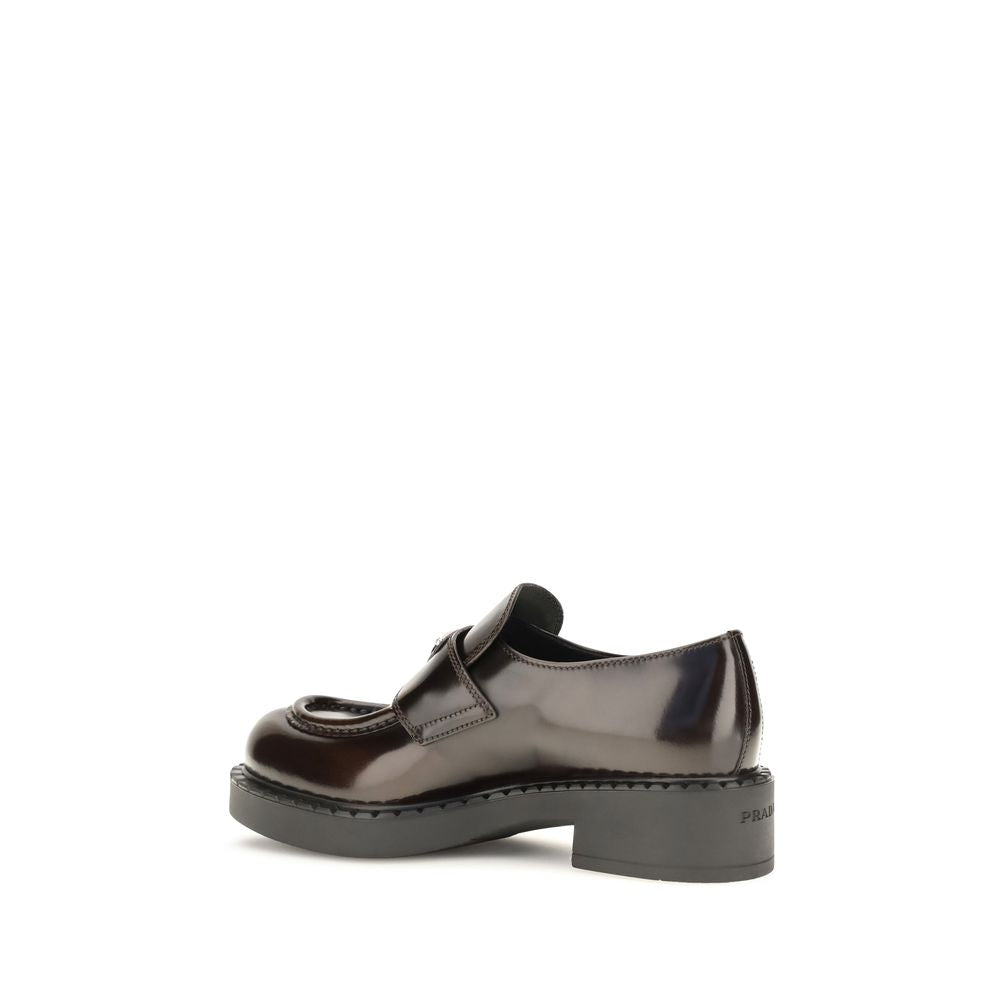 Prada Brown Calf Leather Bos Taurus Slip-On Loafers | Regal Royce