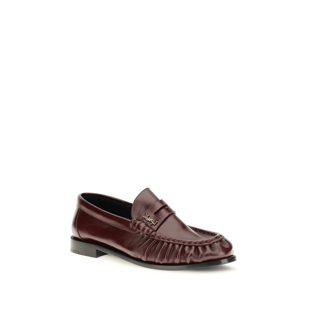 Saint Laurent Bordeaux Lamb Ovis Aries Aries Slip-On Loafers | Regal Royce