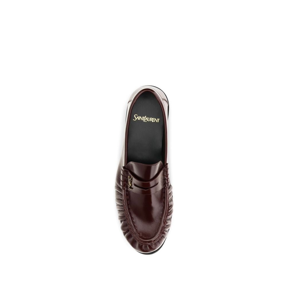 Saint Laurent Bordeaux Lamb Ovis Aries Aries Slip-On Loafers | Regal Royce