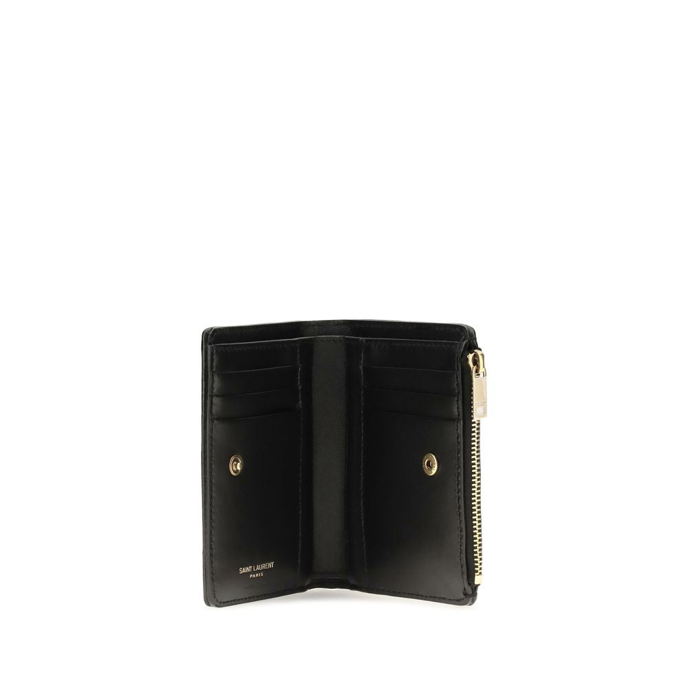 Saint Laurent Black Calf Leather Bos Taurus Wallet | Regal Royce